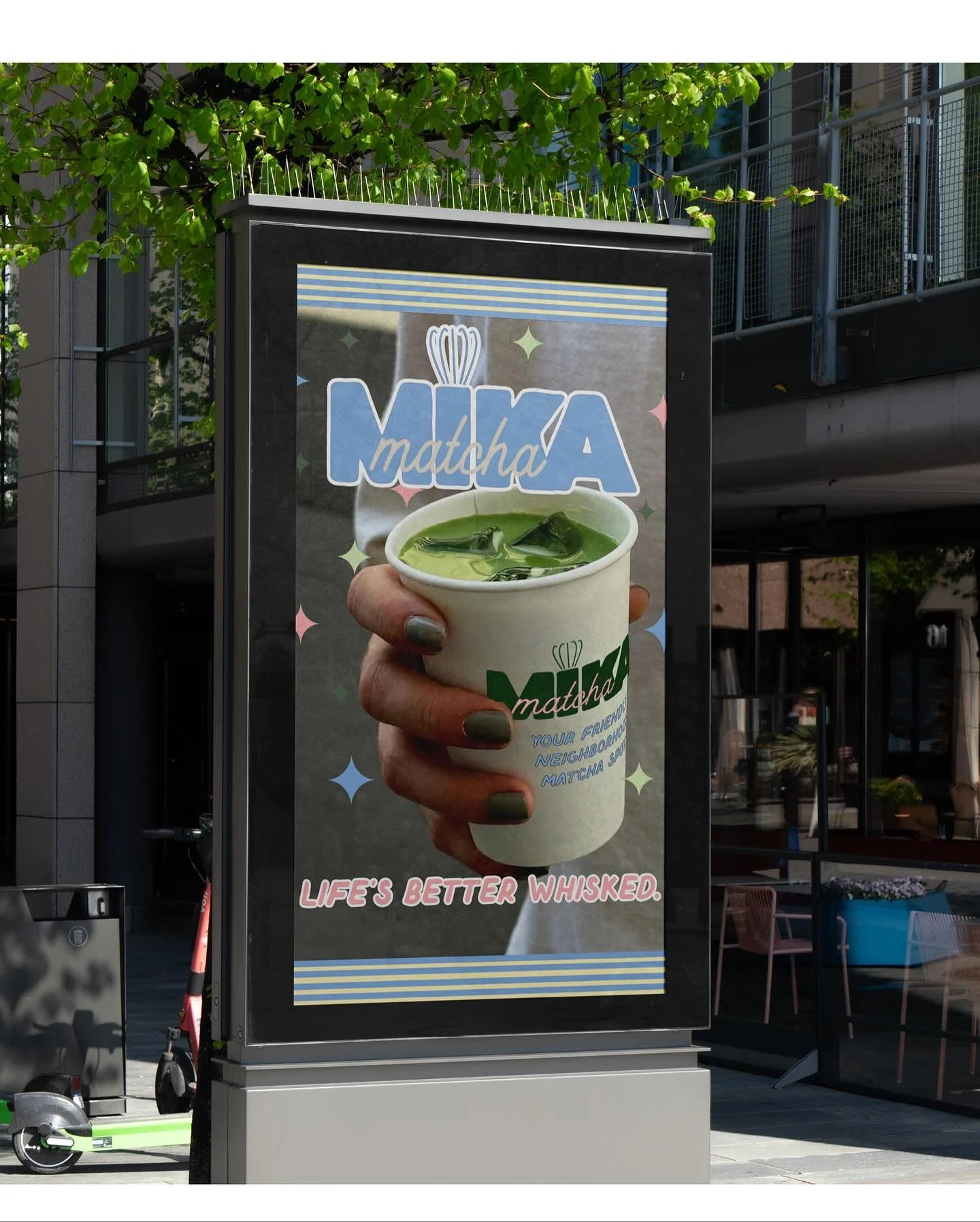 Designs for an older brief by @briefclub for a &ldquo;friendly &amp; approachable&rdquo; Matcha spot called Mika Matcha. Back when I was in my retro cartoon/anthropomorphic food era. Thought it deserved a spot on the grid. 💖🍵🫖🥤💕🍃🥣✨