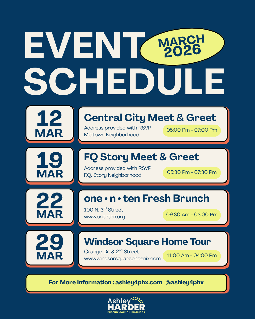 Our March Event Schedule