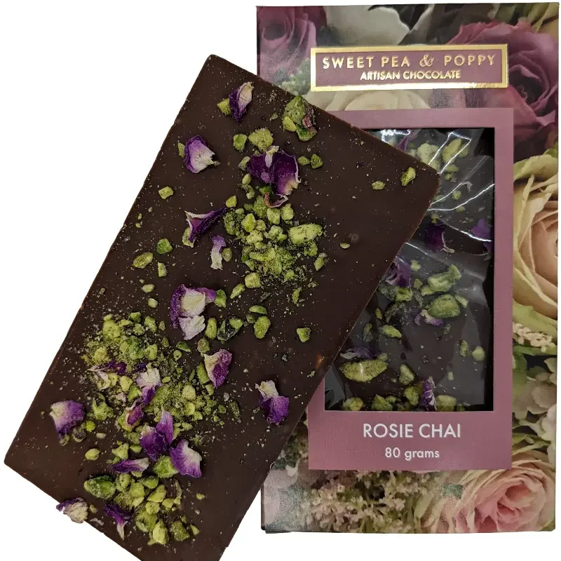 Rosie Chai Artisan Chocolate Bar by Sweet Pea and Poppy