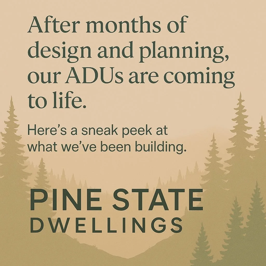 We&rsquo;ve been quietly designing something special&hellip;
After months of planning and development, our Pine State Dwellings designs are finally starting to take shape. We&rsquo;re excited to share a first look at what we&rsquo;ve been working on&