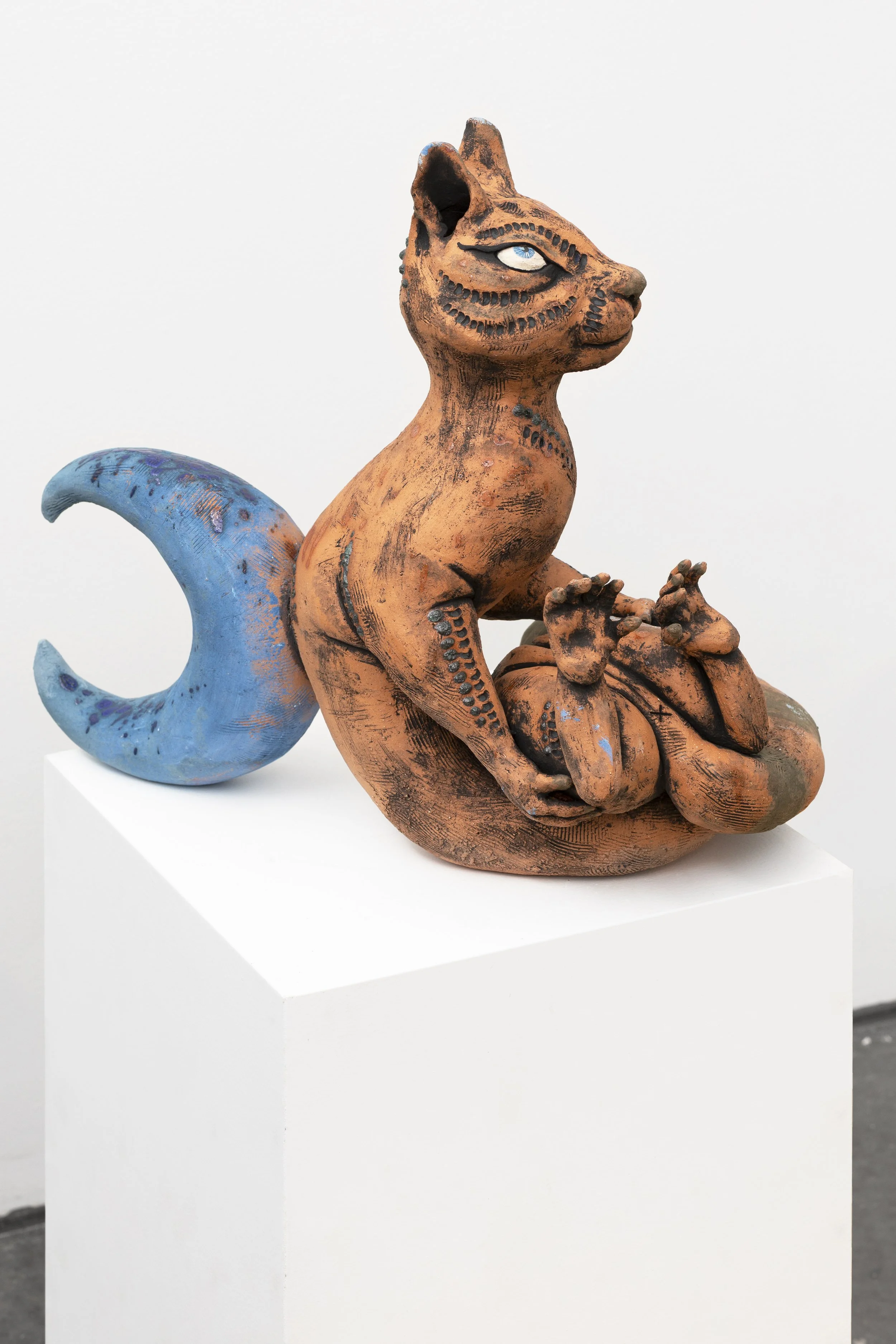 wheres my nest?, ceramic, underglaze, glaze, H3ft x W3.2ft 2025
