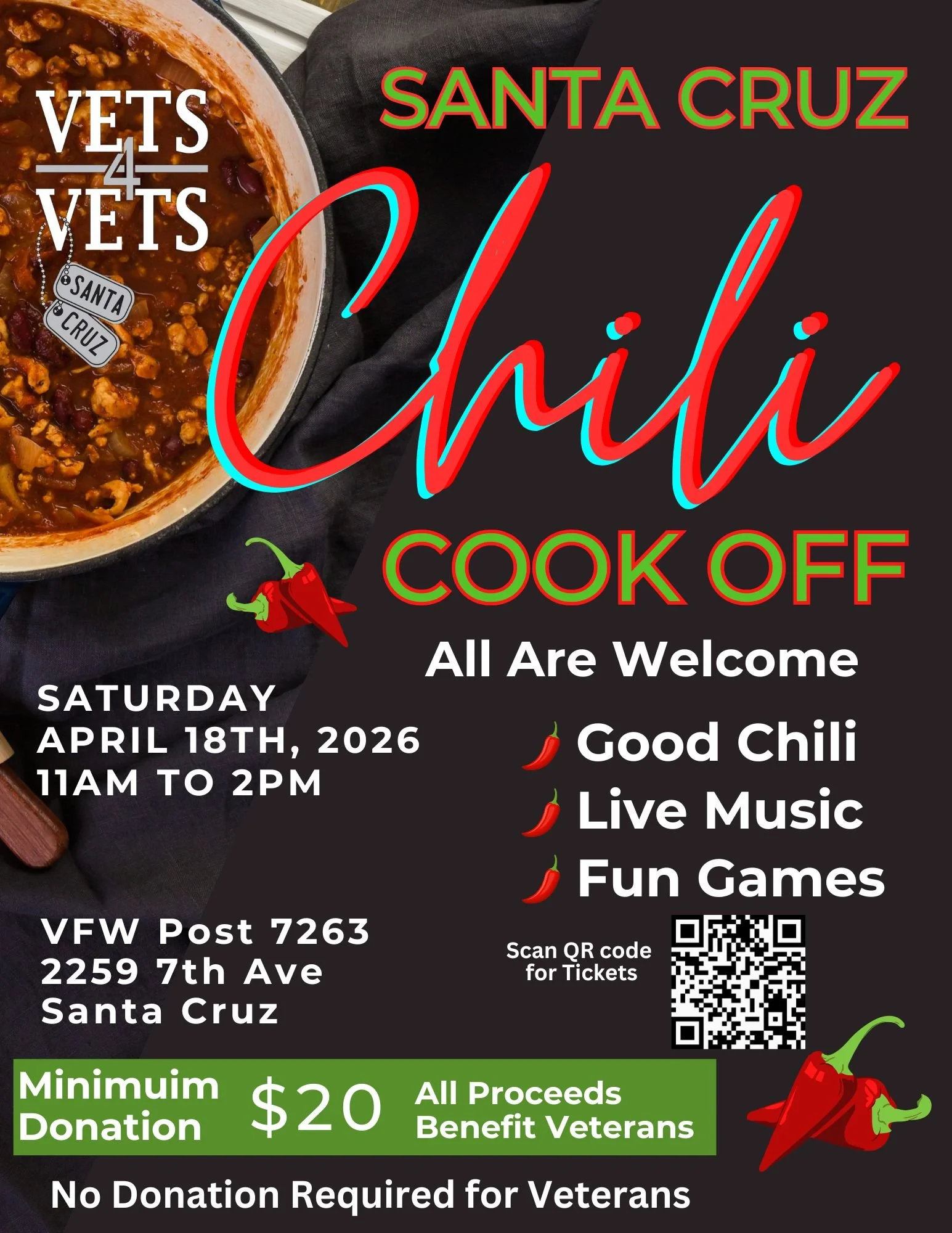 Chili Cook Off                              @ VFW Post 7263                  11am to 2pm