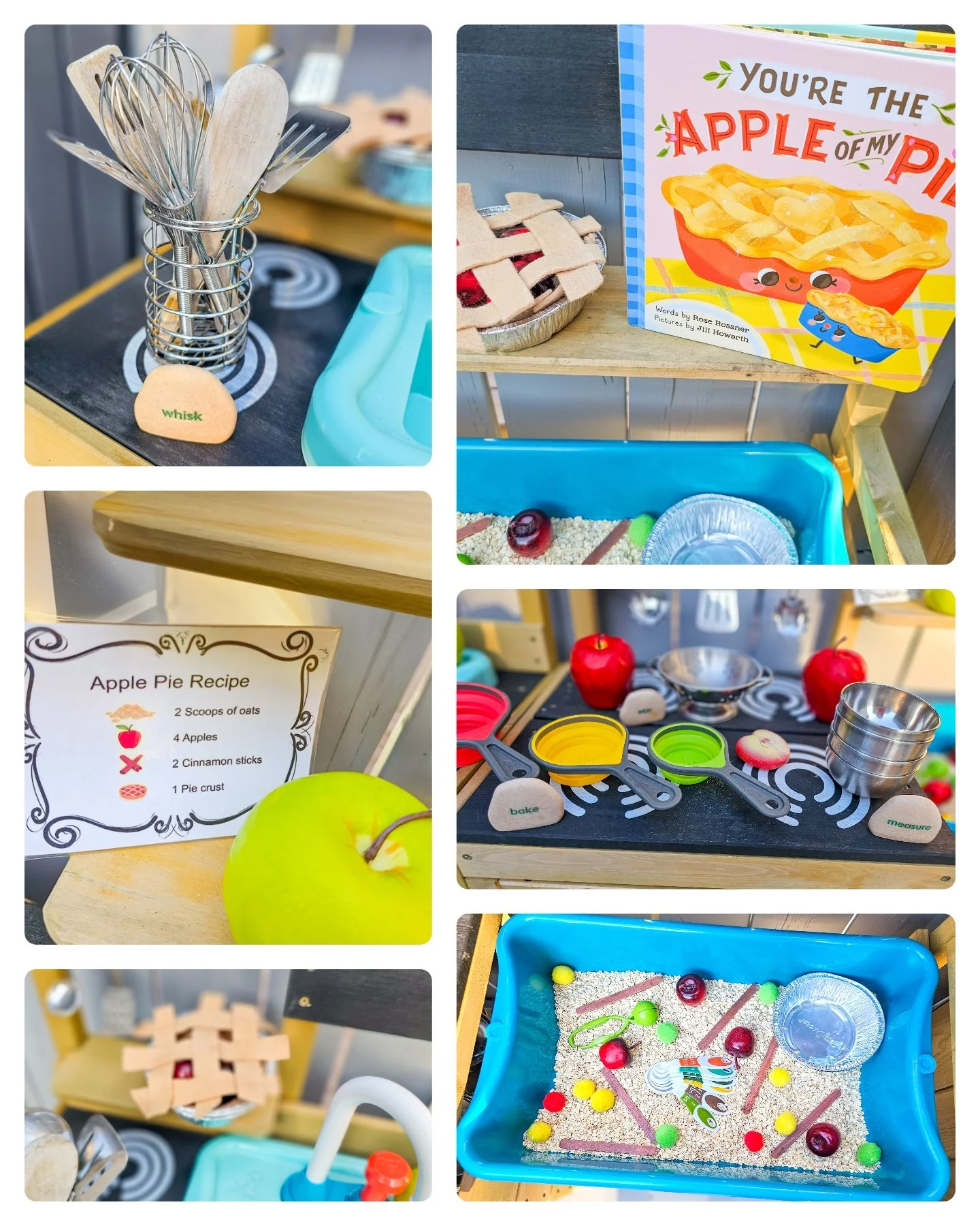 Our apple pie station is ready for whisking, mixing and baking! 🍎🥧🥄🧑🍳