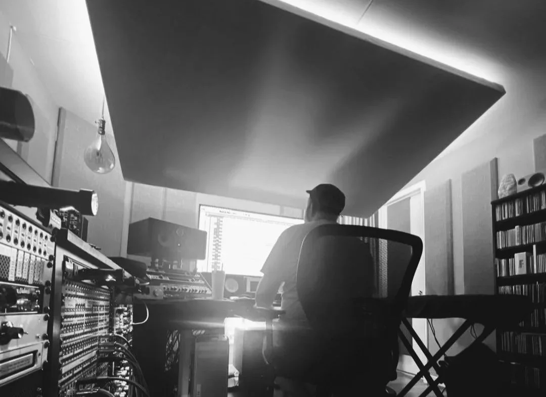 Allen Bergendahl mixing a record at Rabid Ears Studio, Richmond, VA