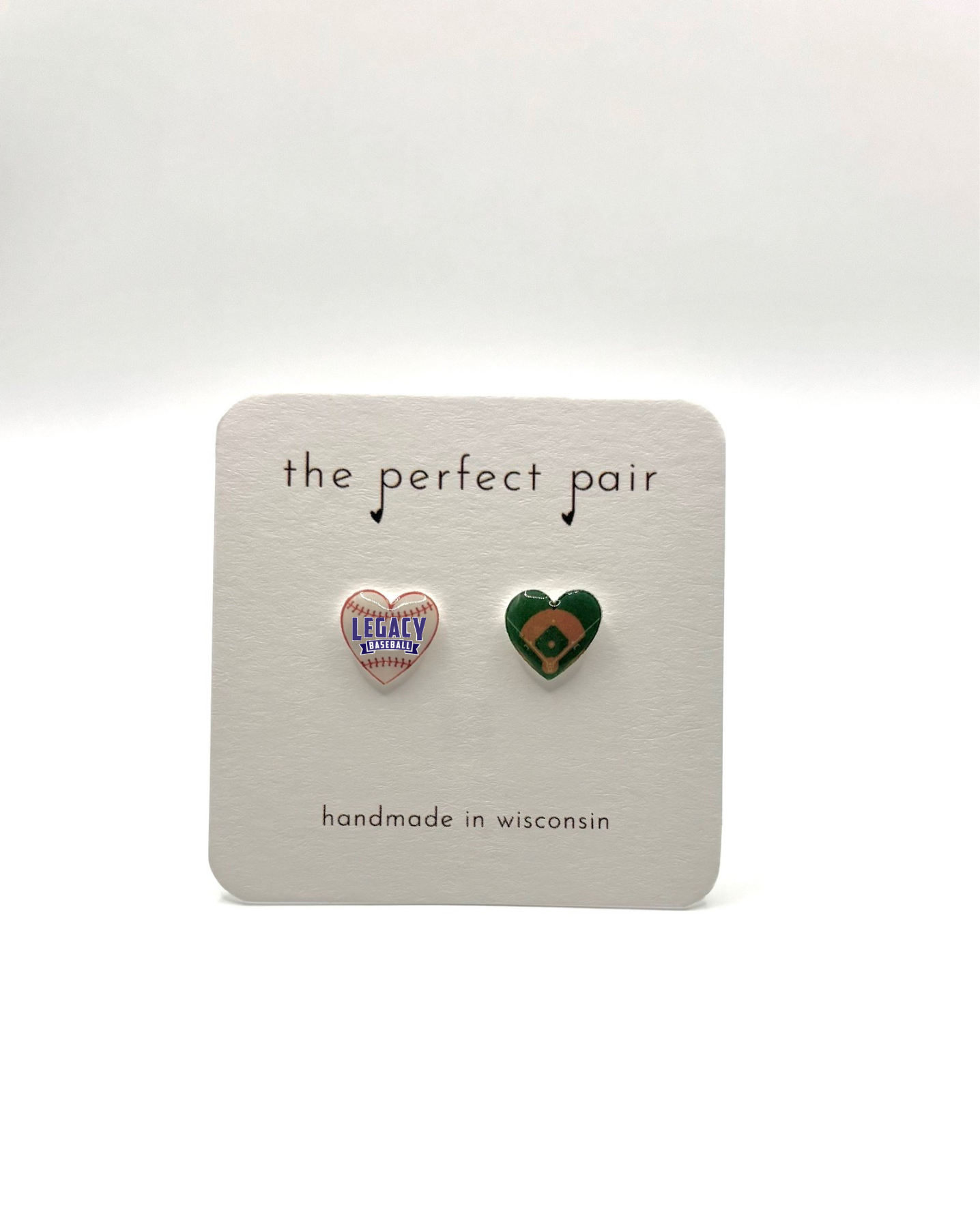 Legacy Baseball Heart Earrings