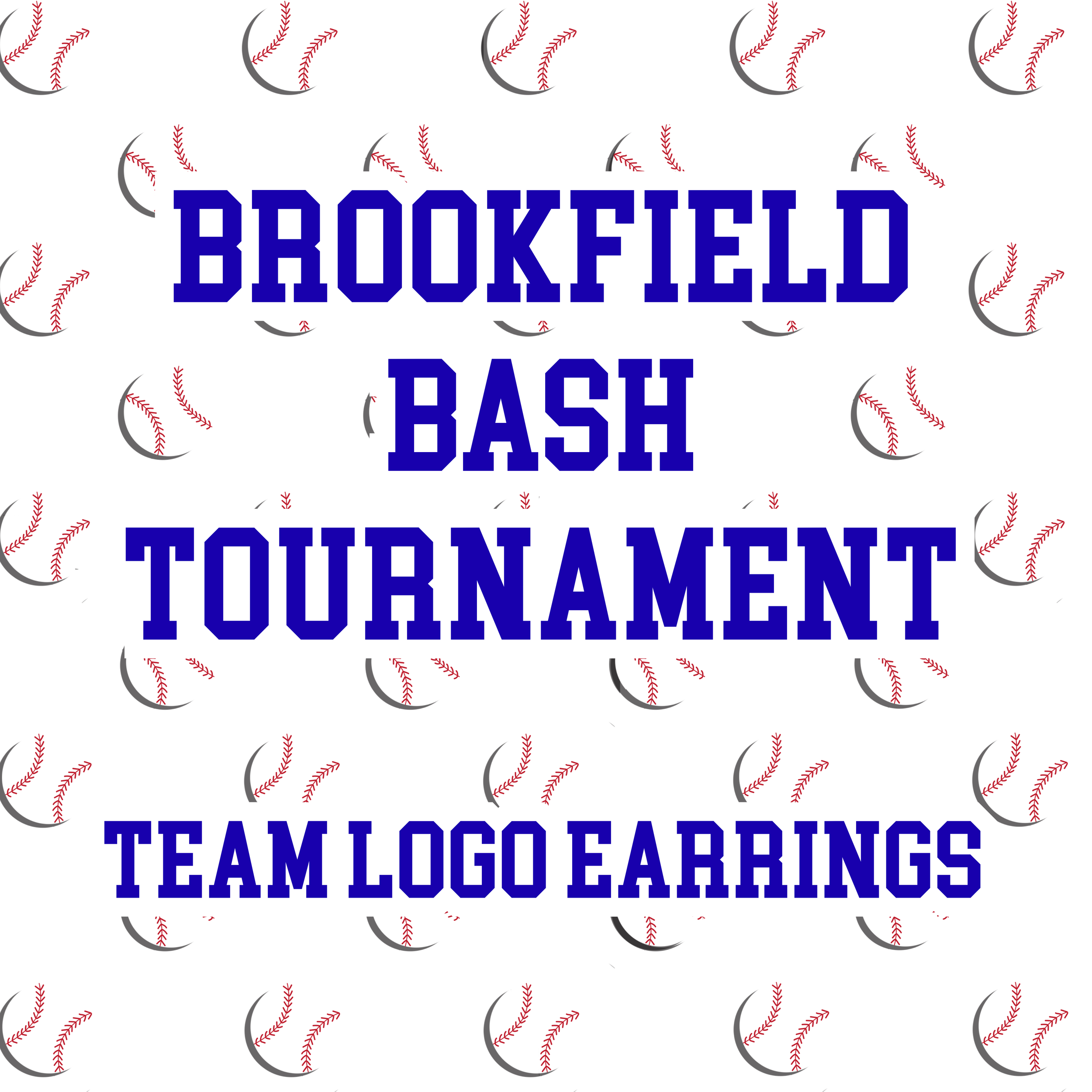 Brookfield Bash Baseball Logo Stud Earrings