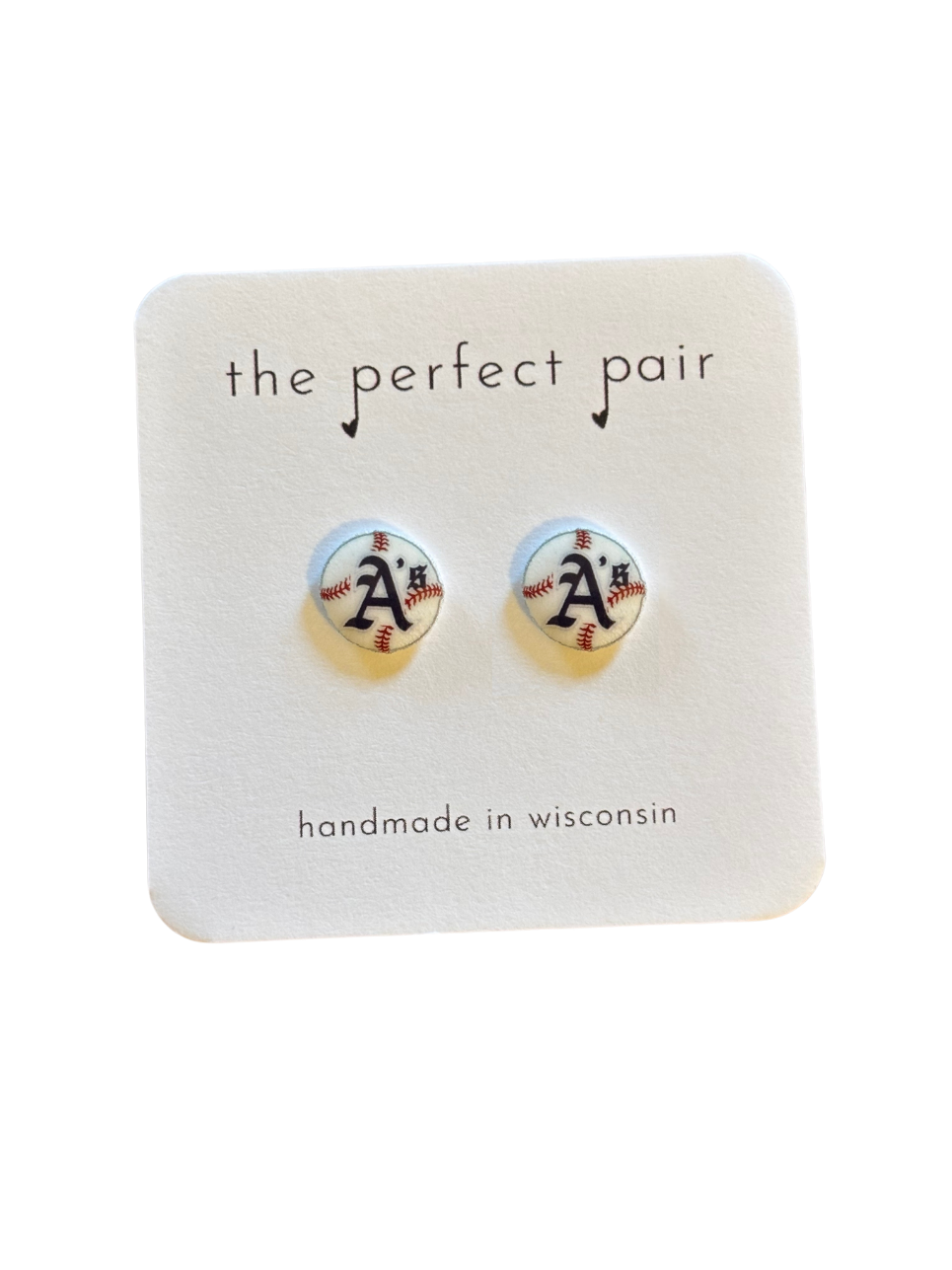 Eau Claire A’s Baseball Earrings - Logo only studs