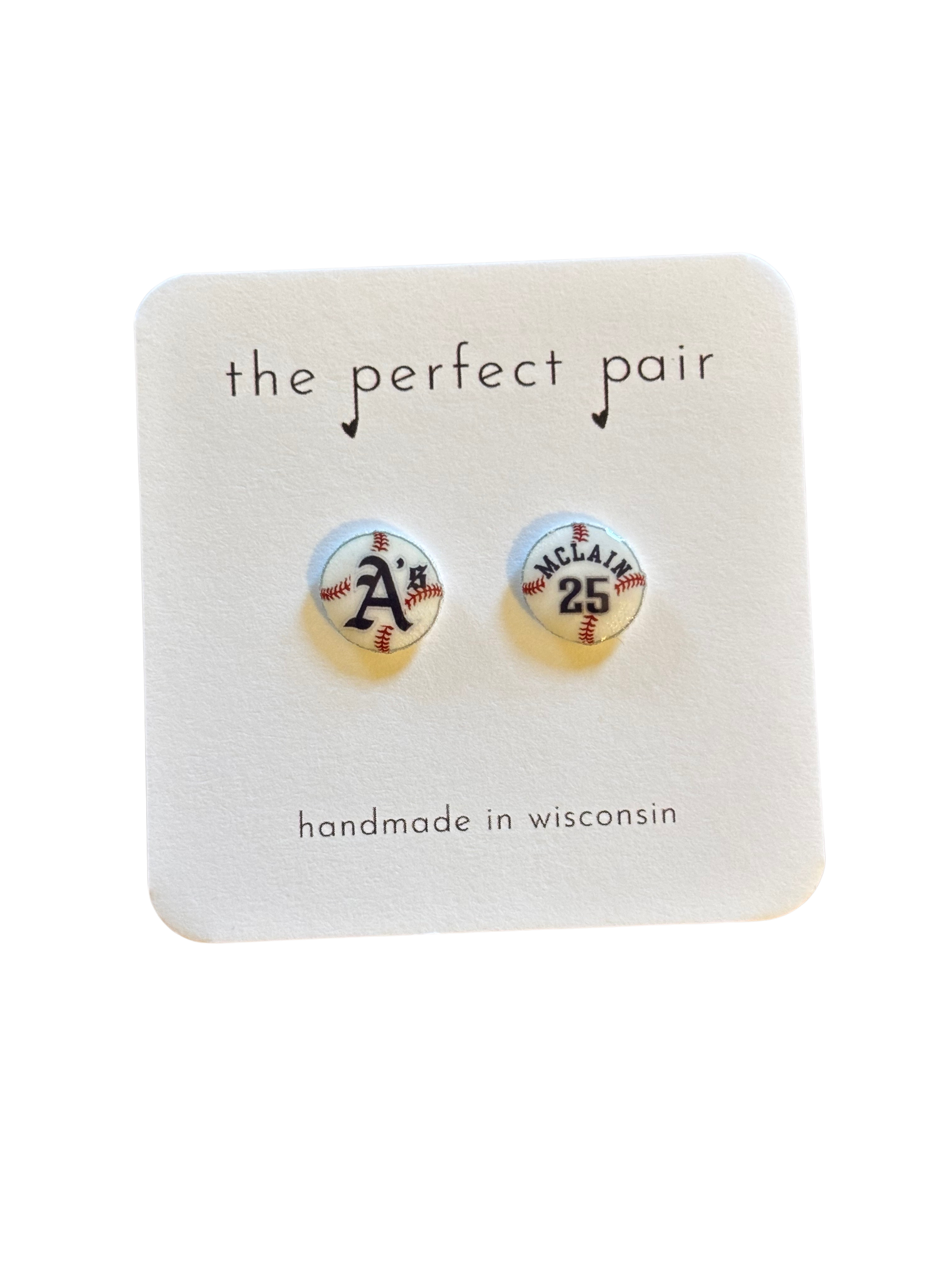 Eau Claire A’s Baseball Earrings CUSTOMIZABLE (Copy)