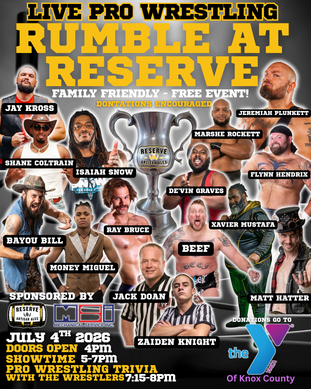 Rumble @ Reserve--LIVE PRO WRESTLING