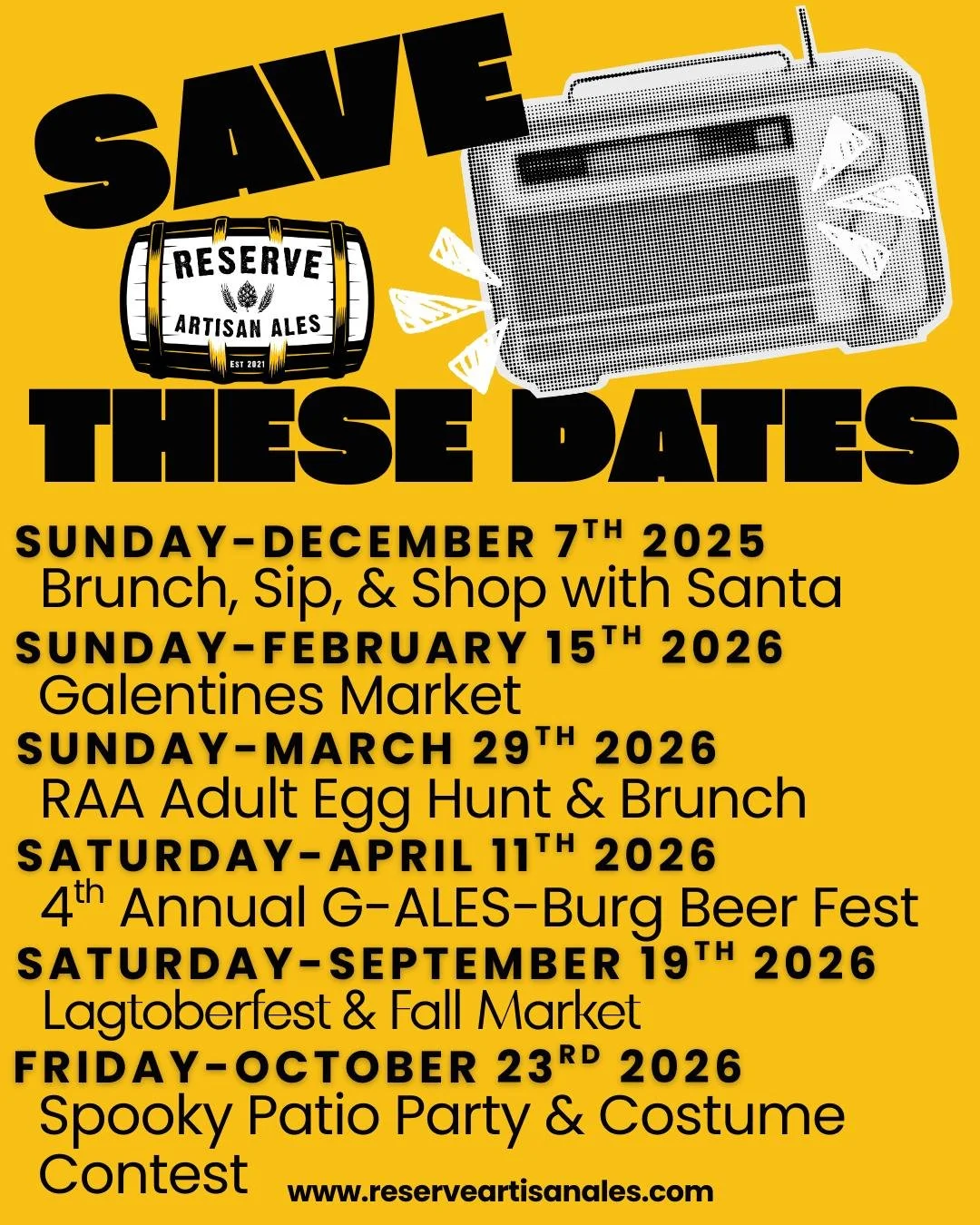 📅Upcoming &amp; Future Fun to Note🗒
RSVP links so far--
🎅🏼 3rd annual Brunch, Sip, &amp; Shop with Santa: https://www.facebook.com/share/1H55BGYGUz/
💖 The 3rd Be My Galentine Market: https://www.facebook.com/share/16aud2tFGG/
🍺 4th Annual G-ALE