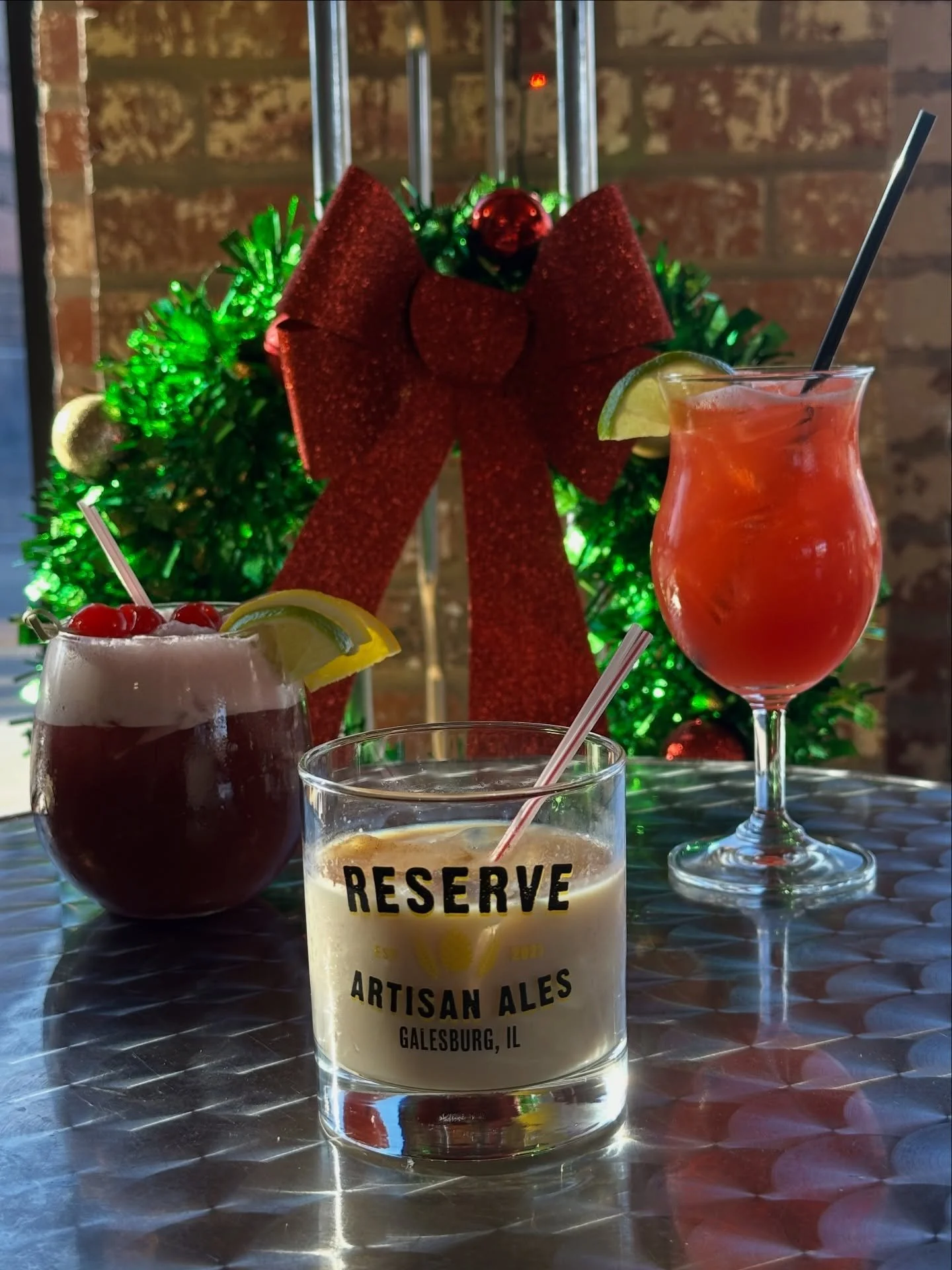 ✨ Friendsgiving Tonight at 5PM! ✨
We&rsquo;re kicking off the coziest night of the season with three festive pours to get you feeling all kinds of grateful.

From left to right:
🍒 Sweater Weather Sangria &ndash; fruity, frothy, and perfect for Novem