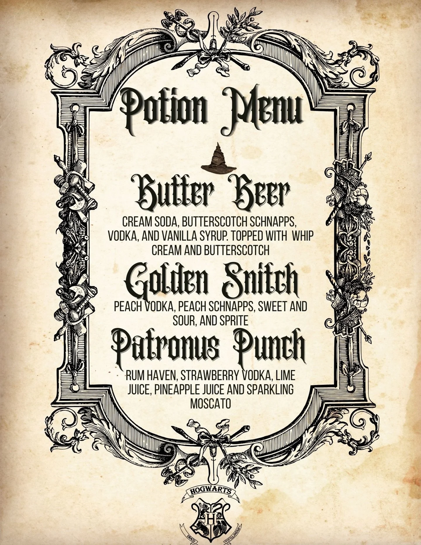 🧙&zwj;♂️Check out the cocktails for You&rsquo;re A Quizzard, Harry!&mdash;Harry Potter Trivia! 
🚨 Only ONE more spot to rsvp to play! Sign up here: https://forms.gle/DbGUPpwx9vGvzZkd8