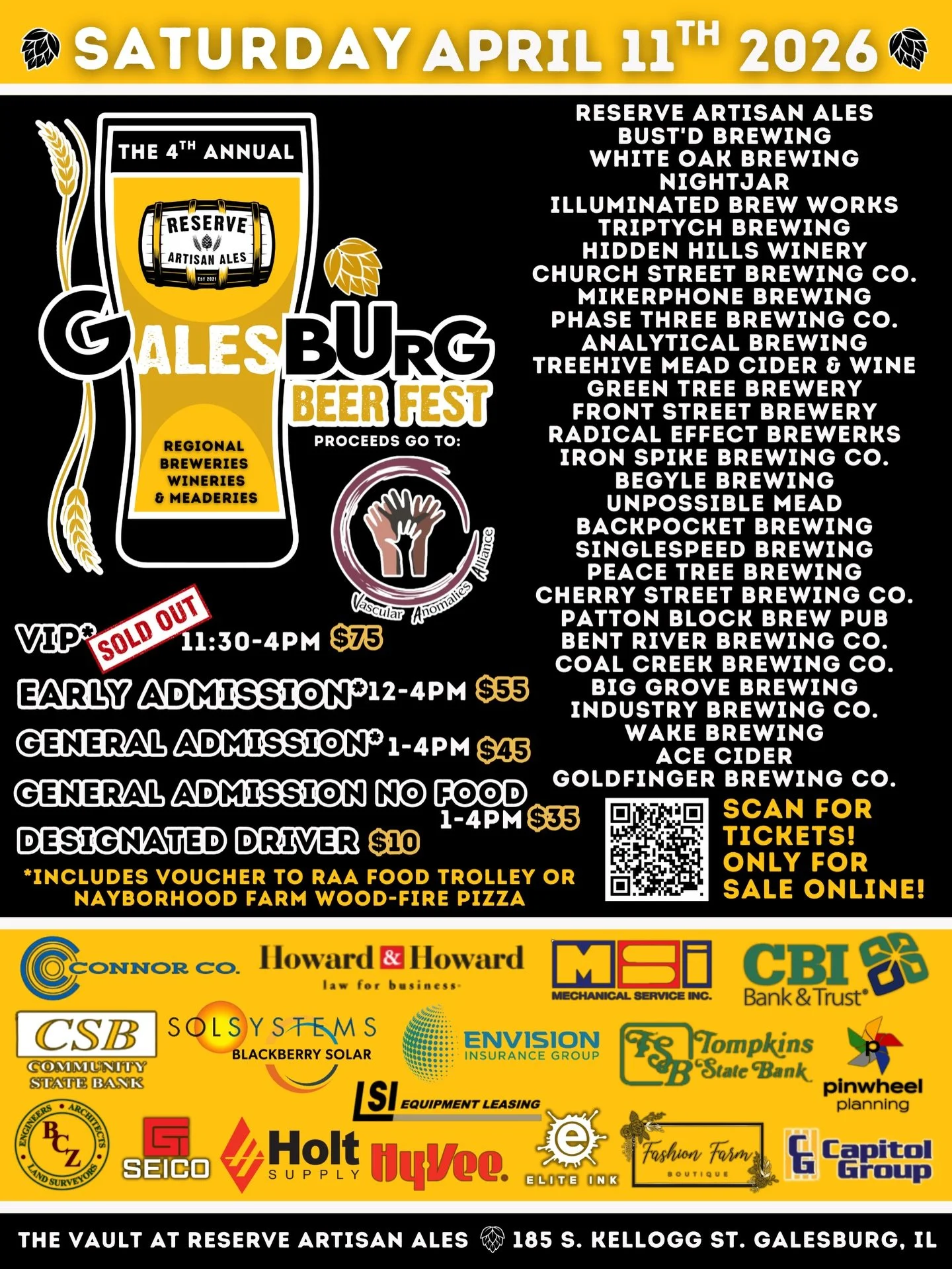 🍻Whether it&rsquo;s your 1st or 50th beer fest, this festival brings a whole different atmosphere of fun for a good cause that&rsquo;s near and dear to us, @vascularally 🤝 
🍺 Samples of beer, wine cider &amp; mead, food included, BIG raffle items 