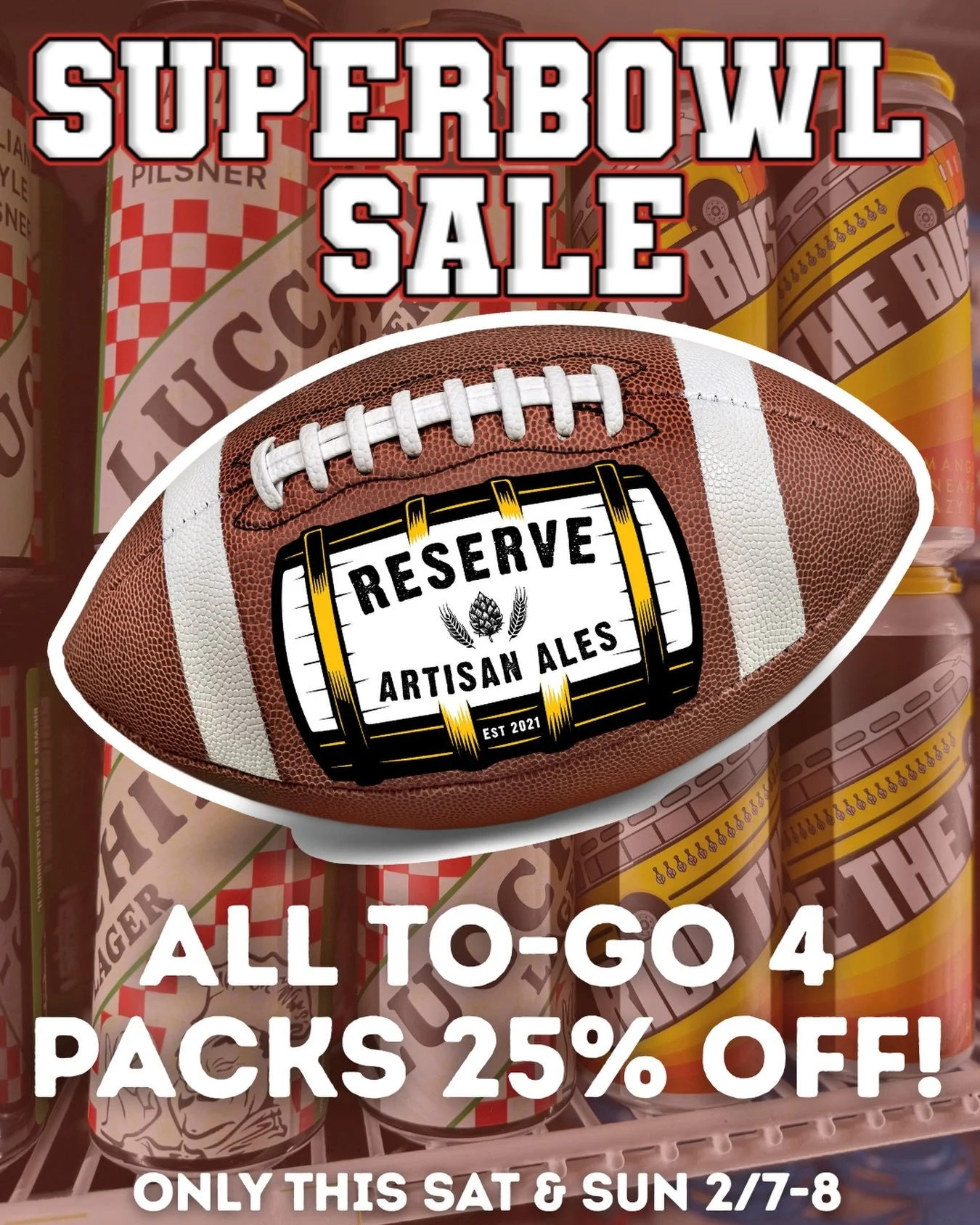 Sip on some RAA brews as you enjoy game day weekend 🏈 🍻