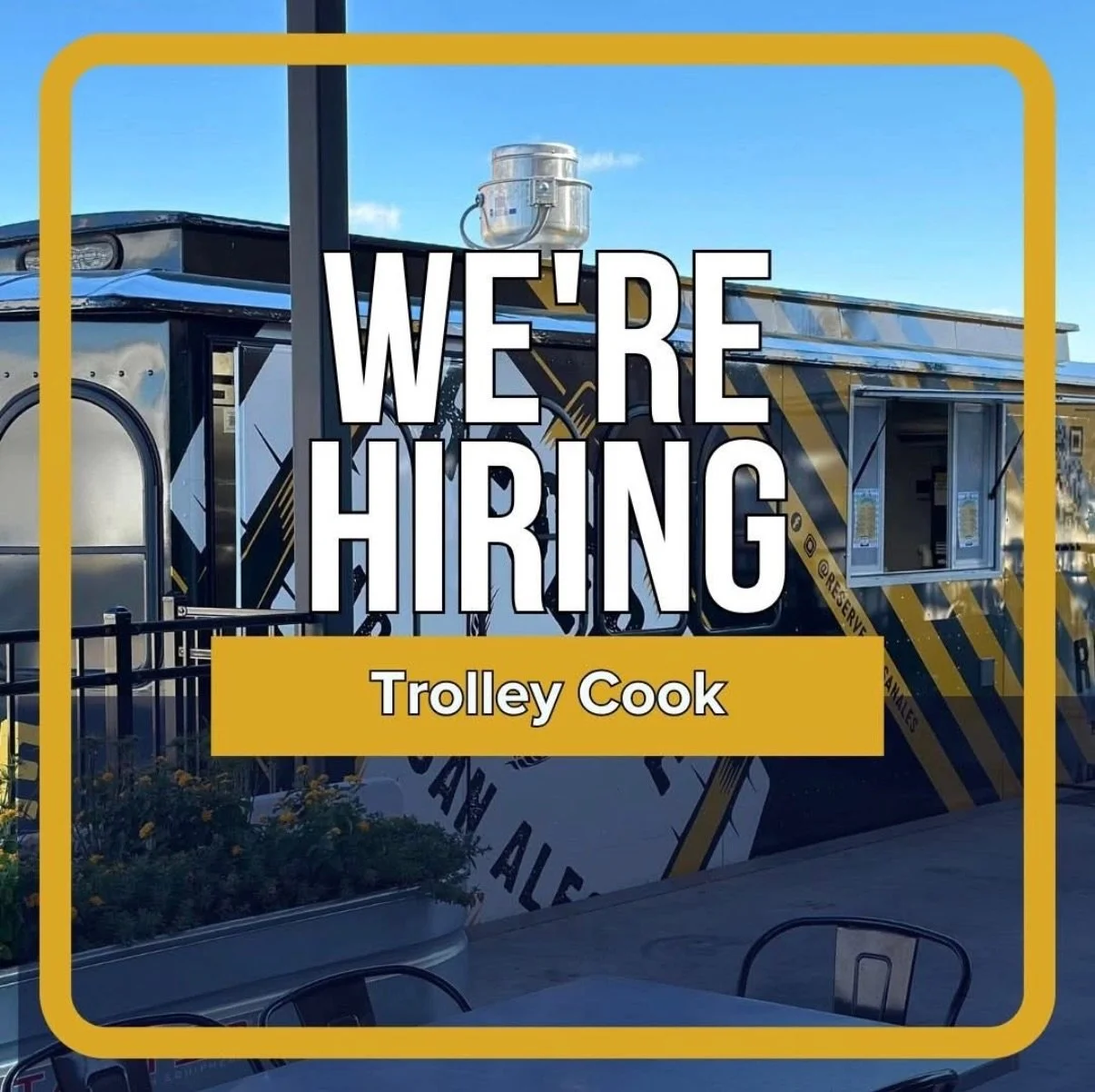 Now Hiring Part Time Kitchen Staff🍔🥨🍺
Reserve Artisan Ales and @thevaultgbg are looking for a dependable, punctual cook to lead food service on our Trolley.

This position focuses on preparing and executing a streamlined menu during trolley servic