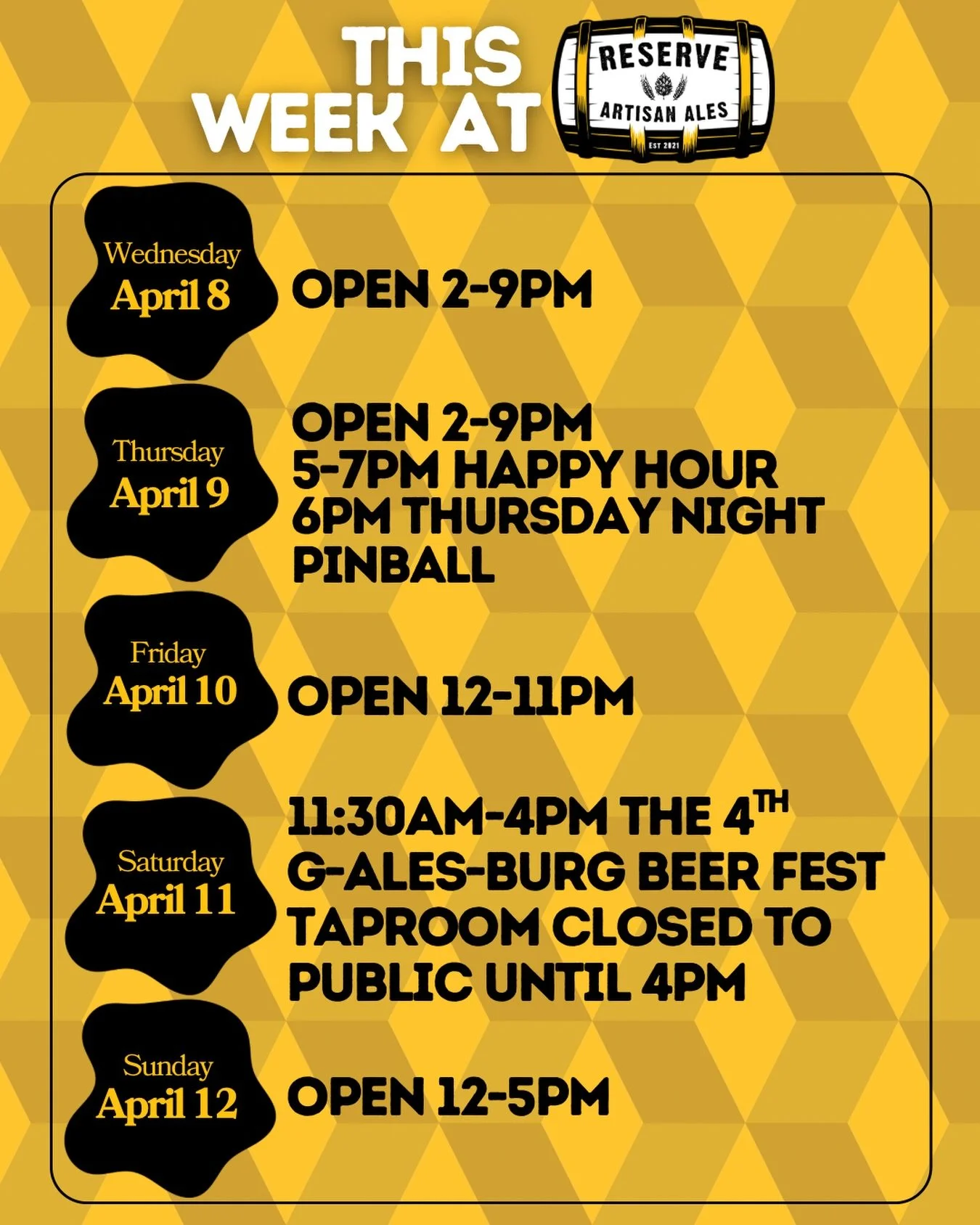 Gearing up for one of the biggest weeks of the year around here! 
🍺 4th Annual G-ALES-Burg Beer Fest