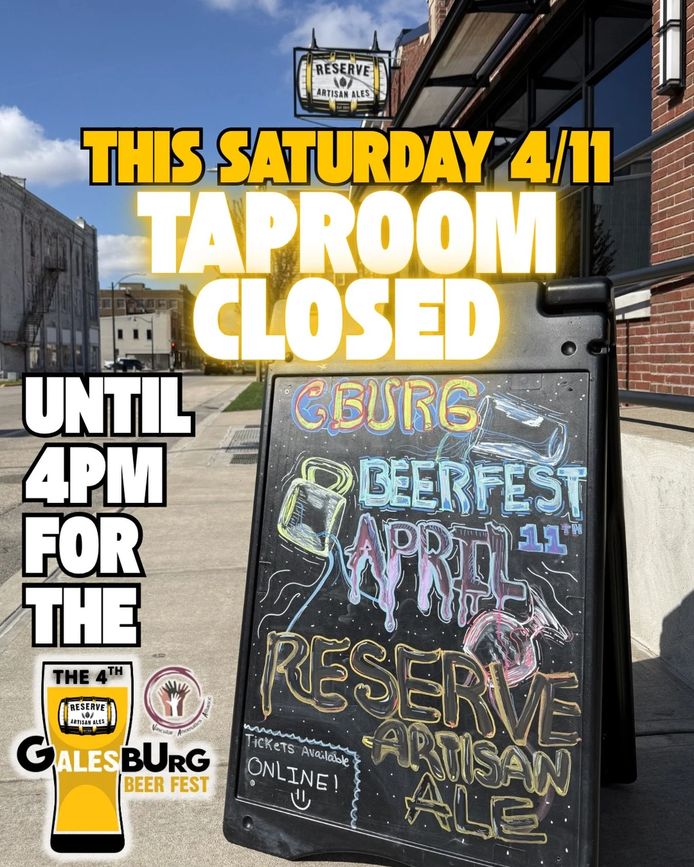 🚨TOMORROW (4/11) RAA will be CLOSED TO THE PUBLIC until 4pm for the 4th Annual G-ALES-Burg Beer Fest&mdash;our biggest event of the year 🎉 
😮Over 600 on the guest list and counting&hellip;
&mdash;Join us for the fun! There&rsquo;s still time⏱️🍻