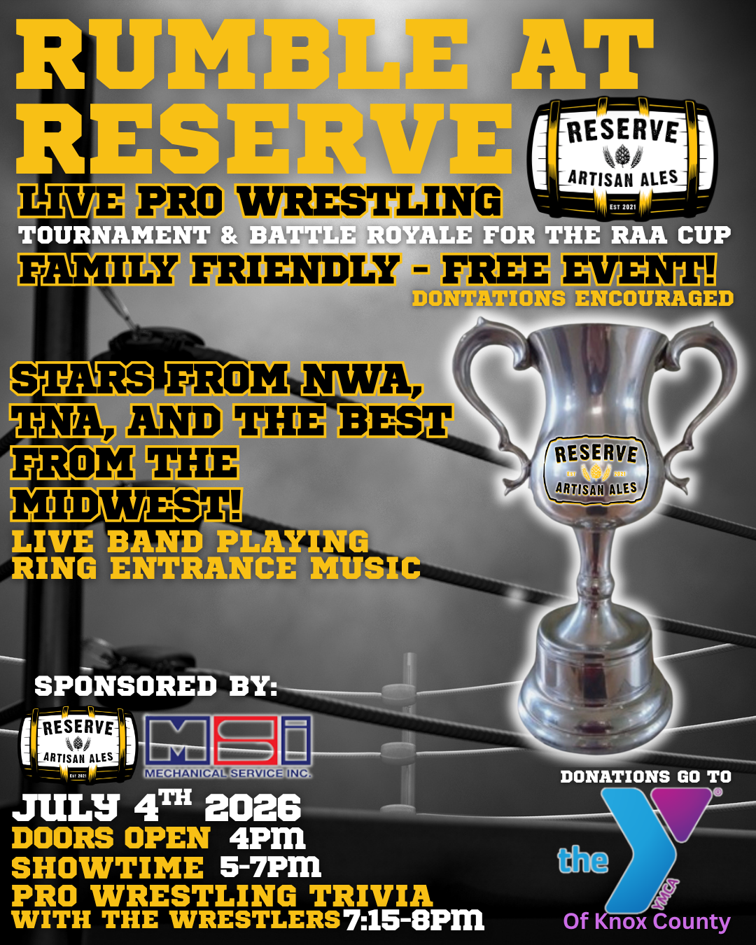 Rumble @ Reserve--LIVE PRO WRESTLING