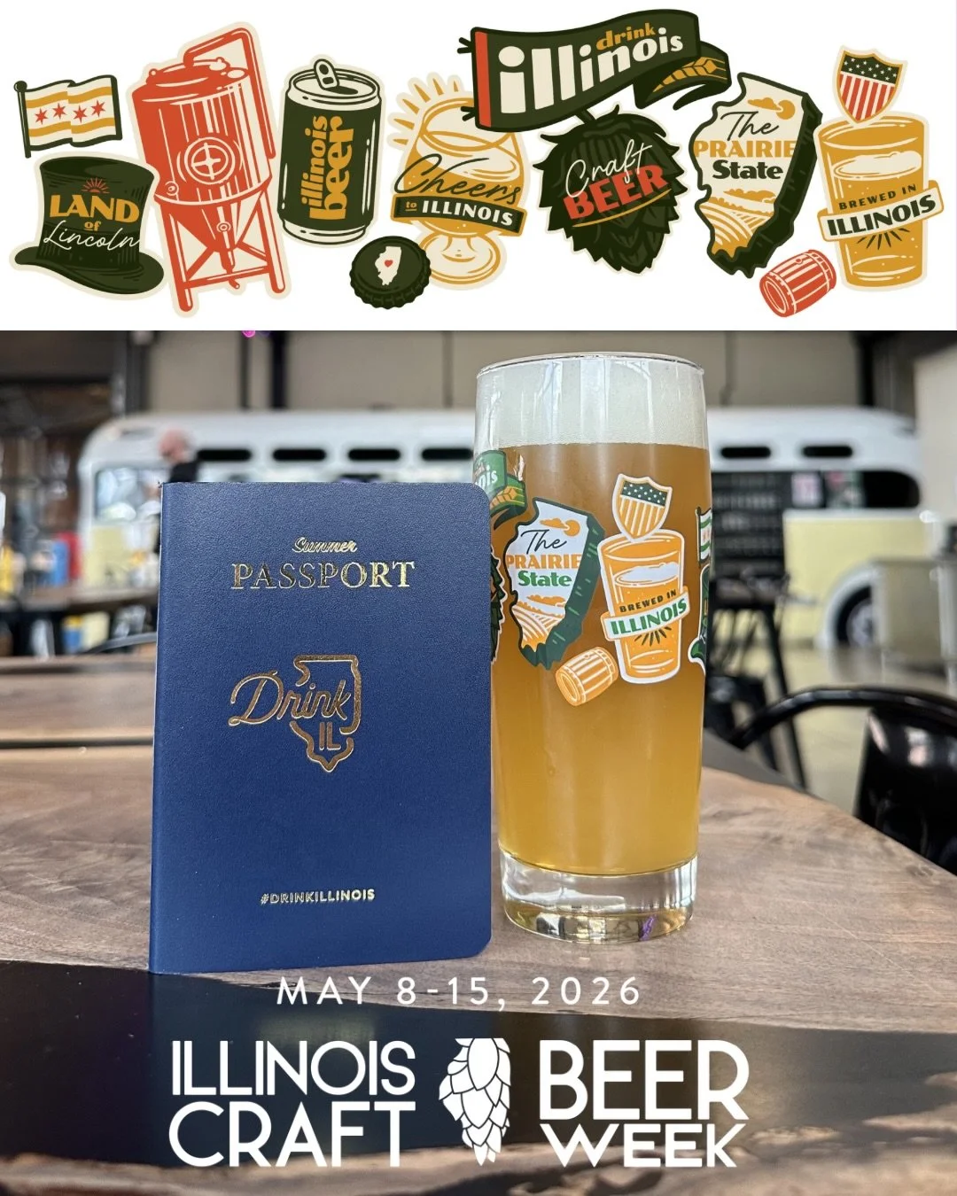📅🍺 @ilcraftbeerweek begins this Friday with&hellip;
🍺 @ilcraftbeer Beer Under Glass downtown Chicago &mdash; see what we are serving below!
🛂 Free IL Craft beer Summer Passport booklets pickup 
🍺 May 8th and 9th&mdash;Spend $10 get a free Drink 