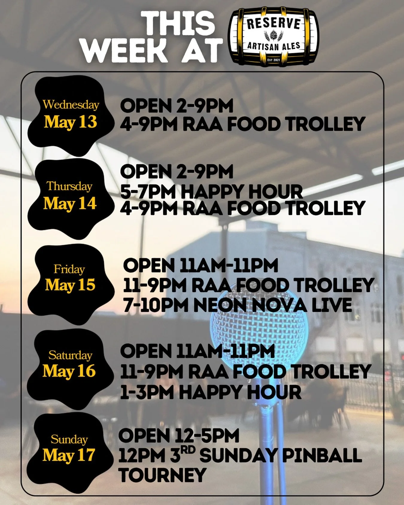 Time of kick off patio season with NEON NOVA Live @ RAA 🎸