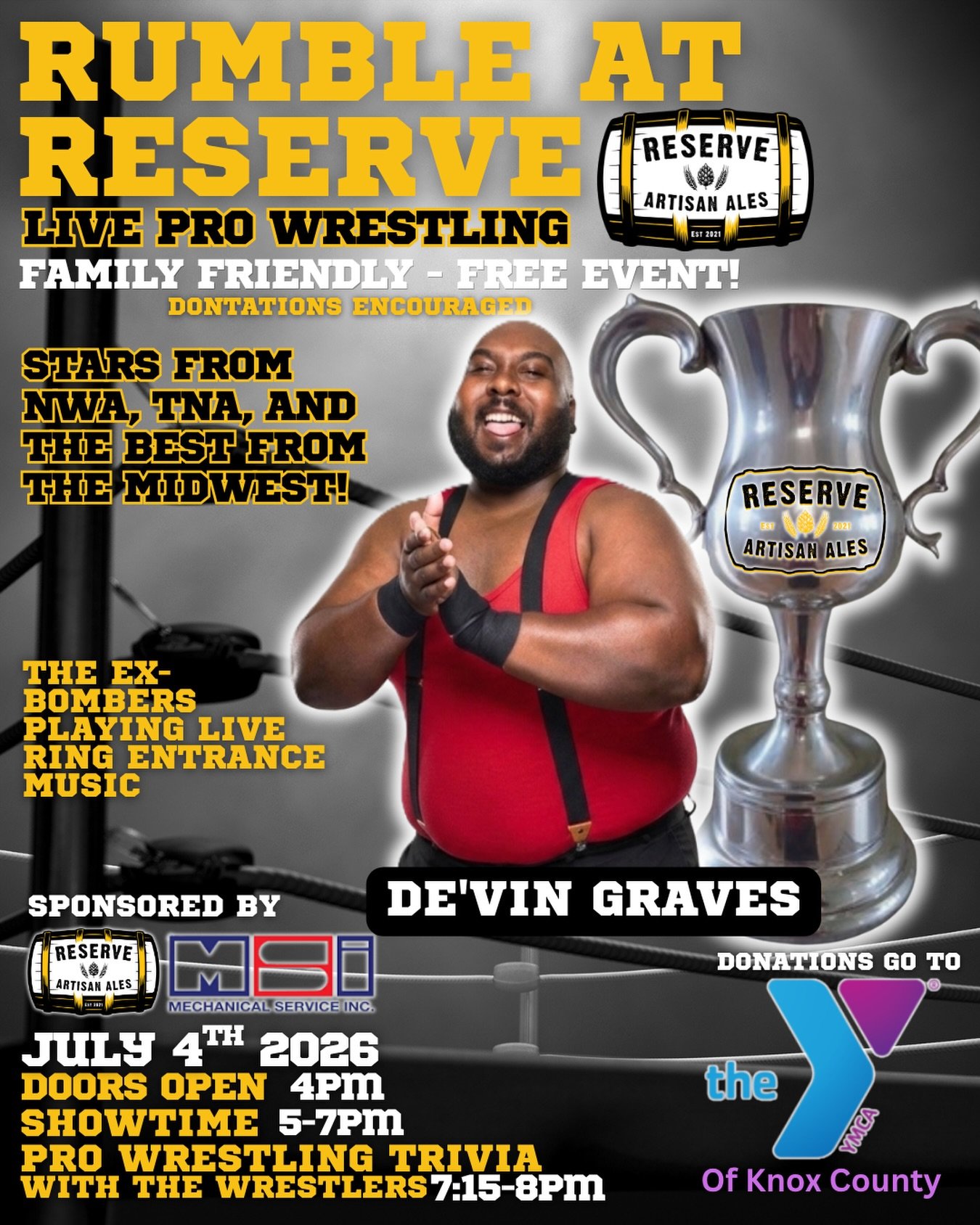 🫯RUMBLE AT RESERVE Wrestler Spotlight ⭐️
&mdash;DE&rsquo;VIN GRAVES &mdash; @devthe_dog 
The certified king of the hustle is officially on his way to Galesburg! You&rsquo;ve seen his 345 LUSCIOUS POUNDS making major moves in the NWA and cruising thr