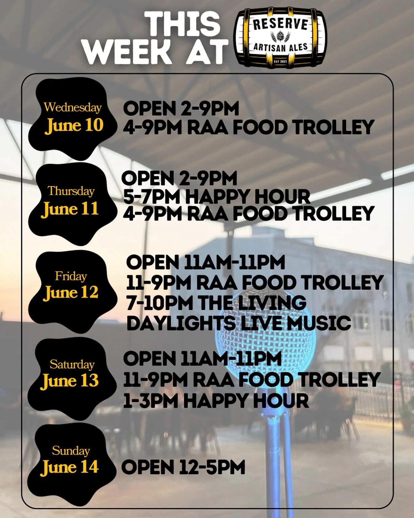 The Living Daylights making their RAA patio debut this week! 🎸