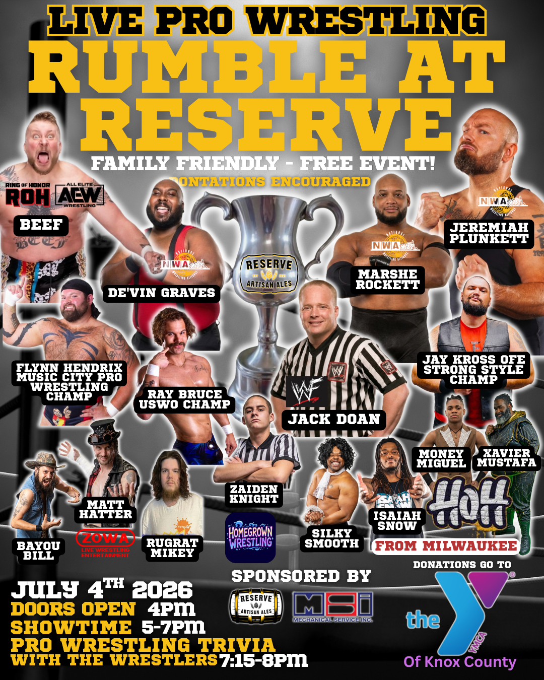 Rumble @ Reserve--LIVE PRO WRESTLING