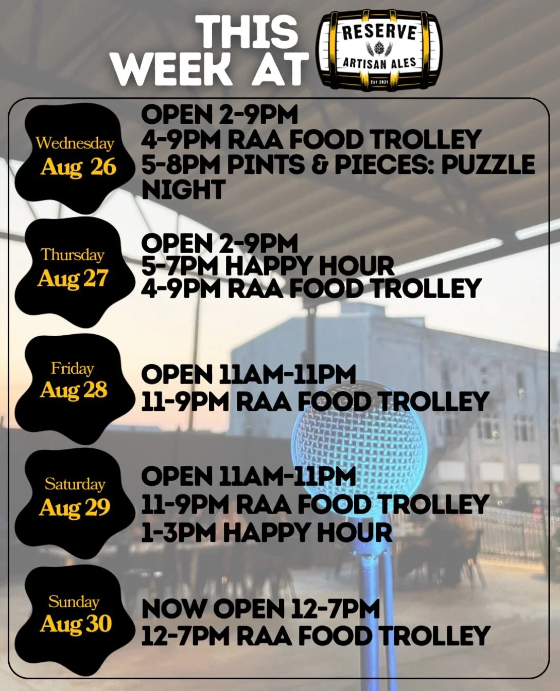 Come for all the drinks, food, &amp; puzzles 🧩 this week!