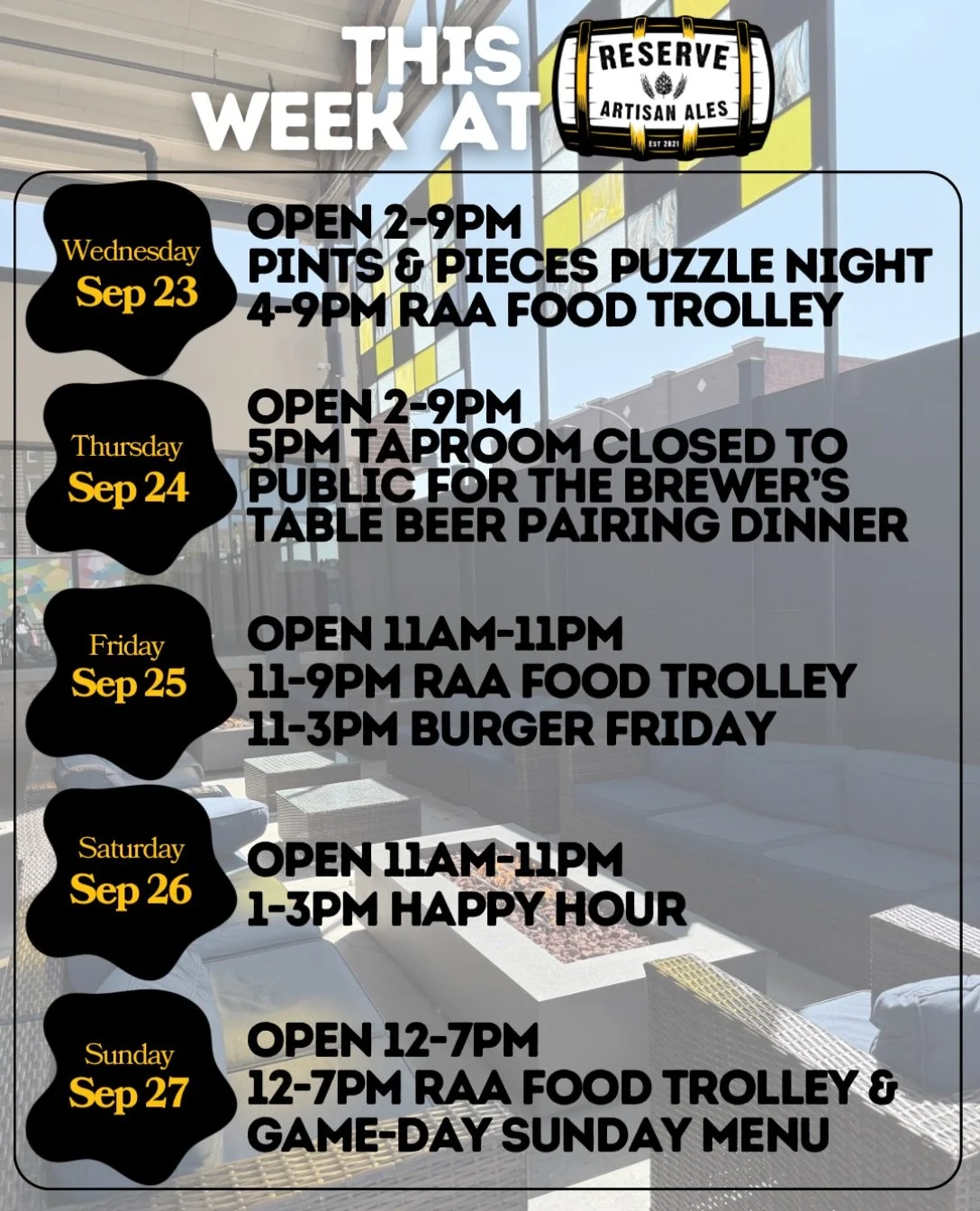 Onto more taproom activities&hellip; 🧩🍽️