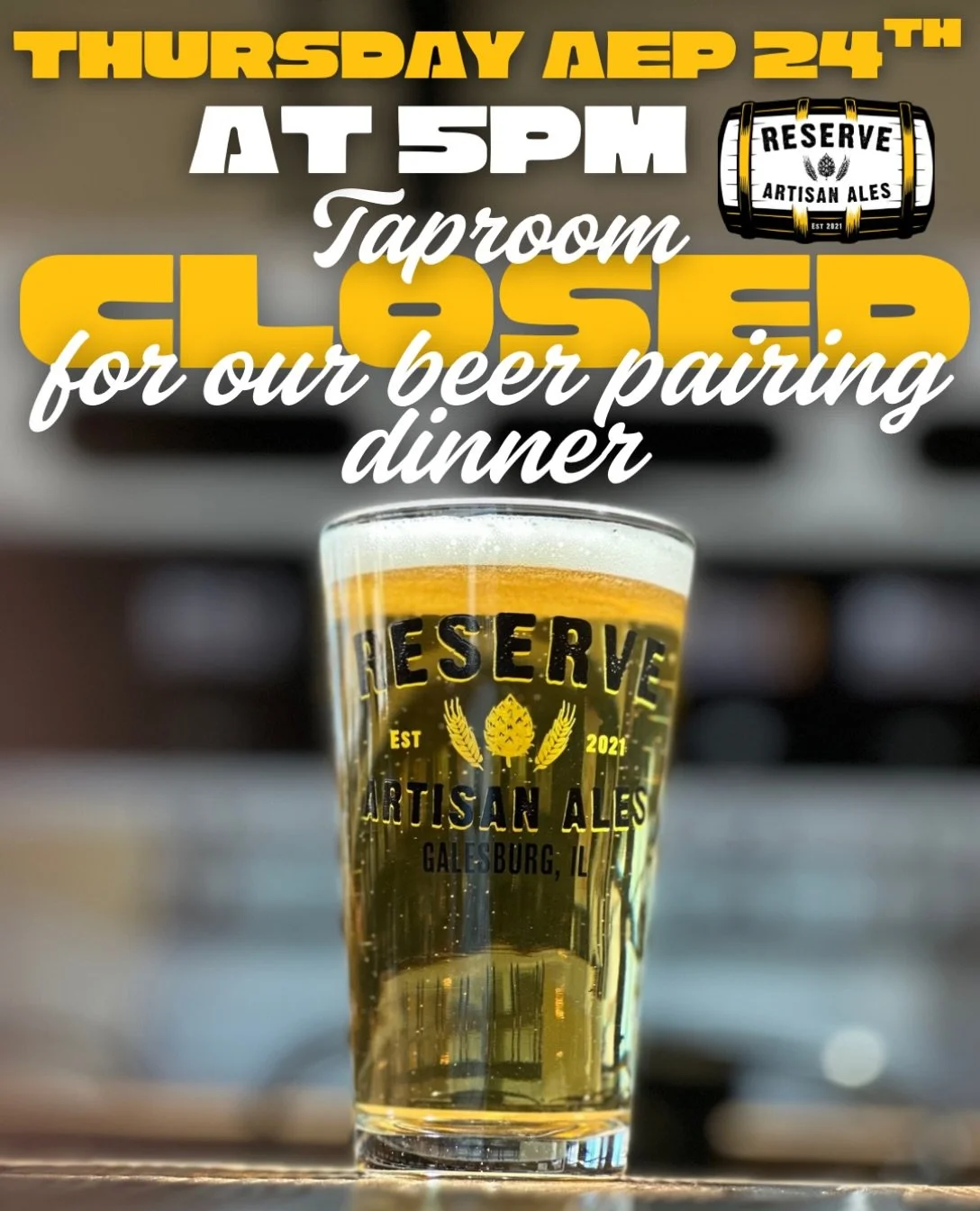 Closing early for our 1st Brewer&rsquo;s Table Private Beer Pairing Dinner tonight at 5pm! 🕔