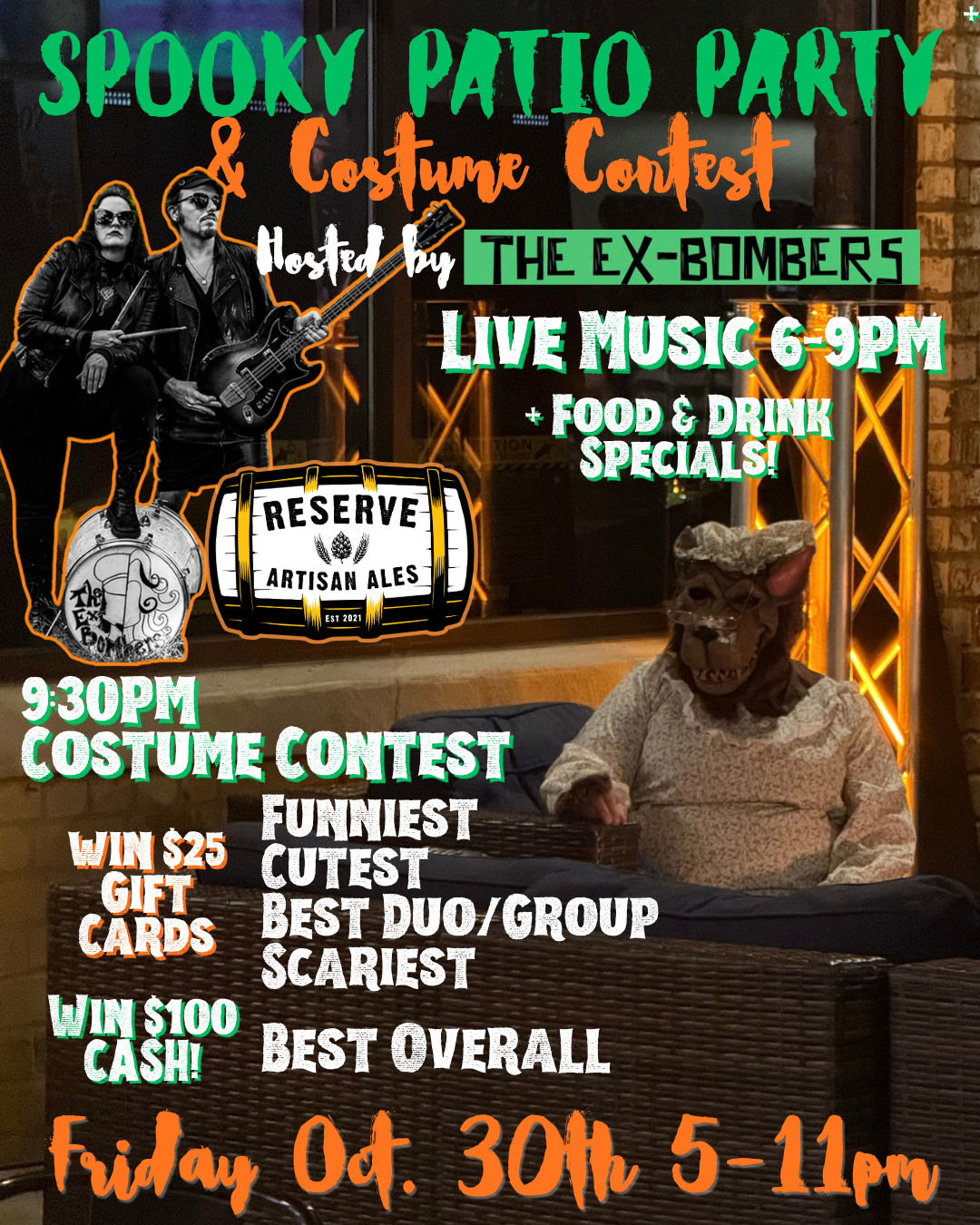 Spooky Patio Party & Costume Contest with The Ex-Bombers