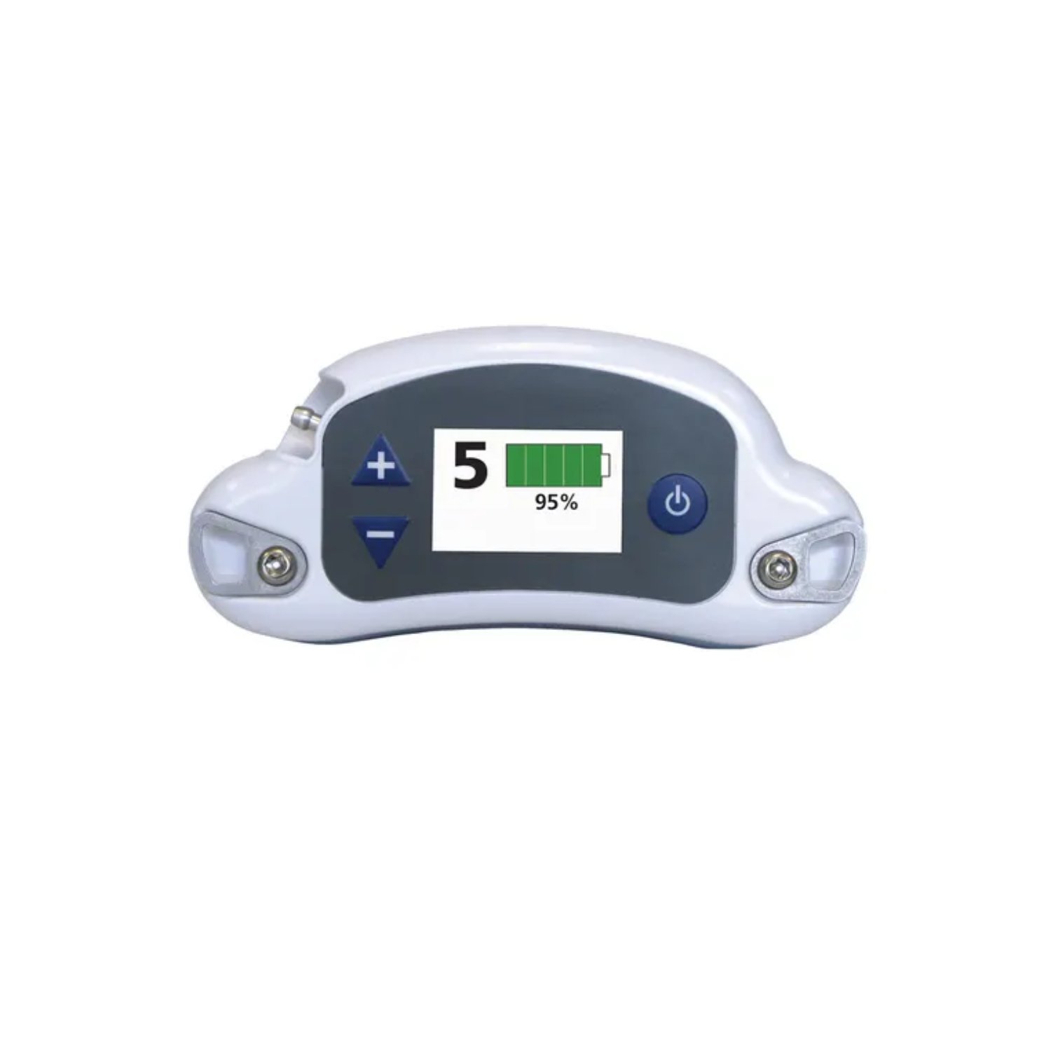 Caire FreeStyle Comfort portable oxygen concentrator control panel with easy-to-read LCD display, simple buttons, and battery indicator for effortless 24/7 use