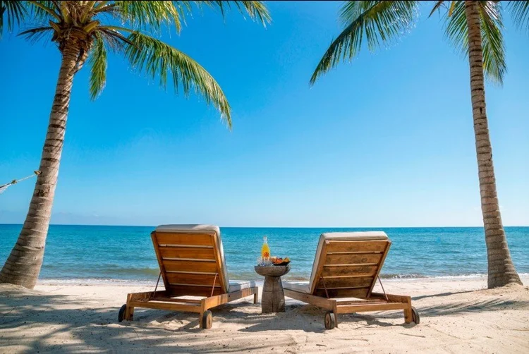 The beach at Itz'ana Resort in Placencia, Belize