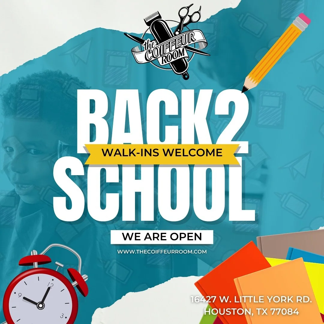 📚 Back-to-school season is here and The Coiffeur Room has spots open to get your kids looking sharp for the first day! 💈✨ Book now and send them to class with A+ style. Walk-ins welcome!