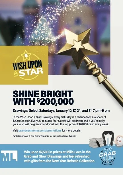 Grand Casino Hinckley Gazette Page 2, main promo.