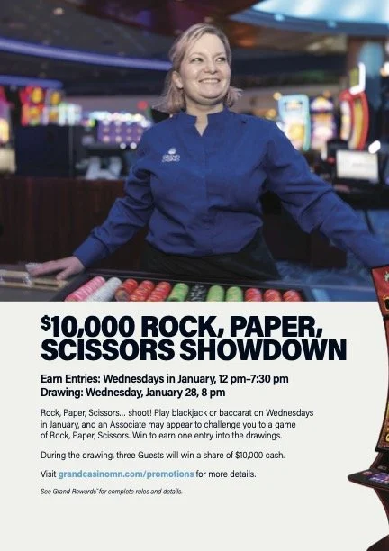 Grand Casino Hinckley Gazette Page 6, table games drawing.