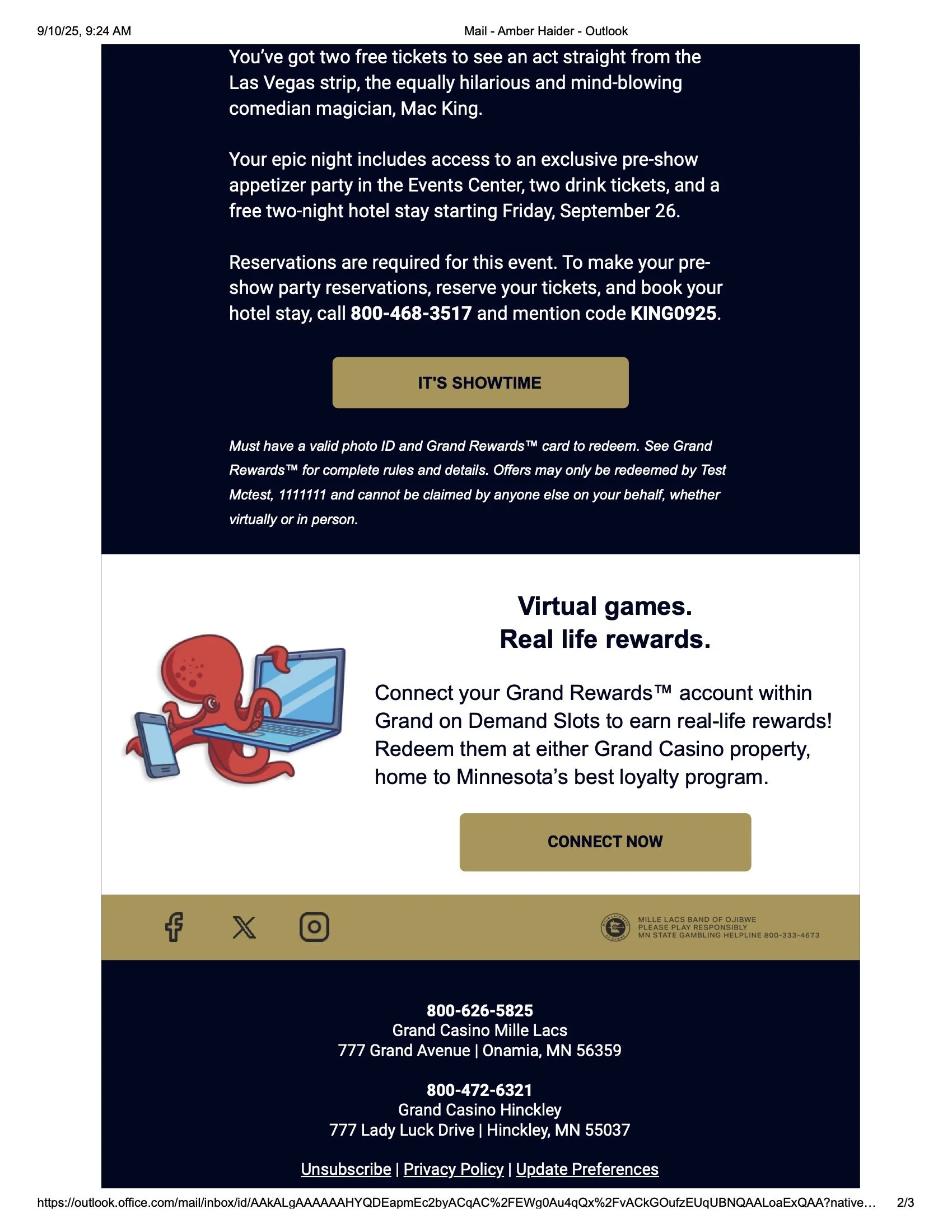 VIP Magic Show Invitation email - part 2