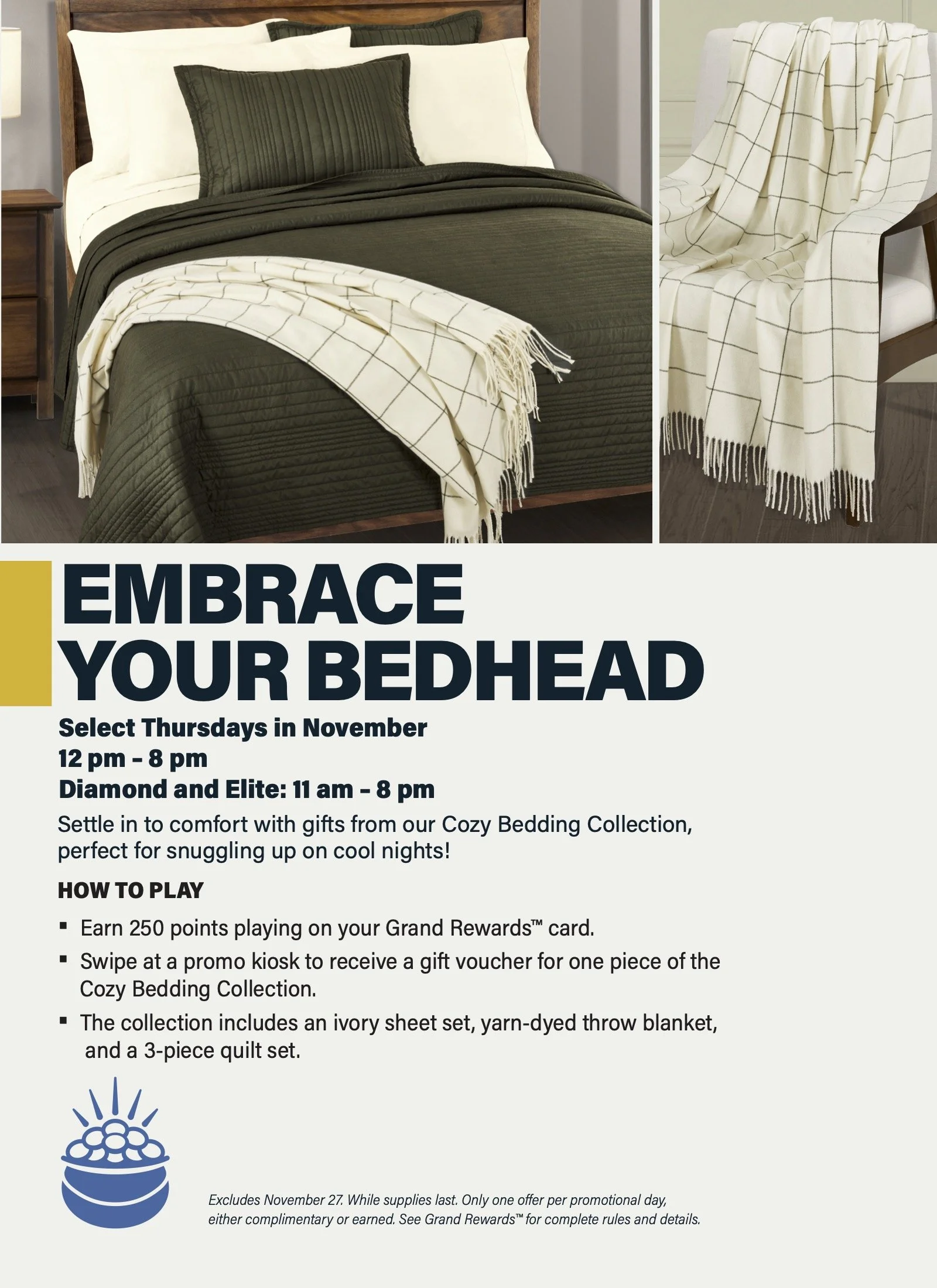 Poster promoting our monthly gifts. The headline is thought-provoking and interesting. It makes people stop and think, "Do I have bedhead?"