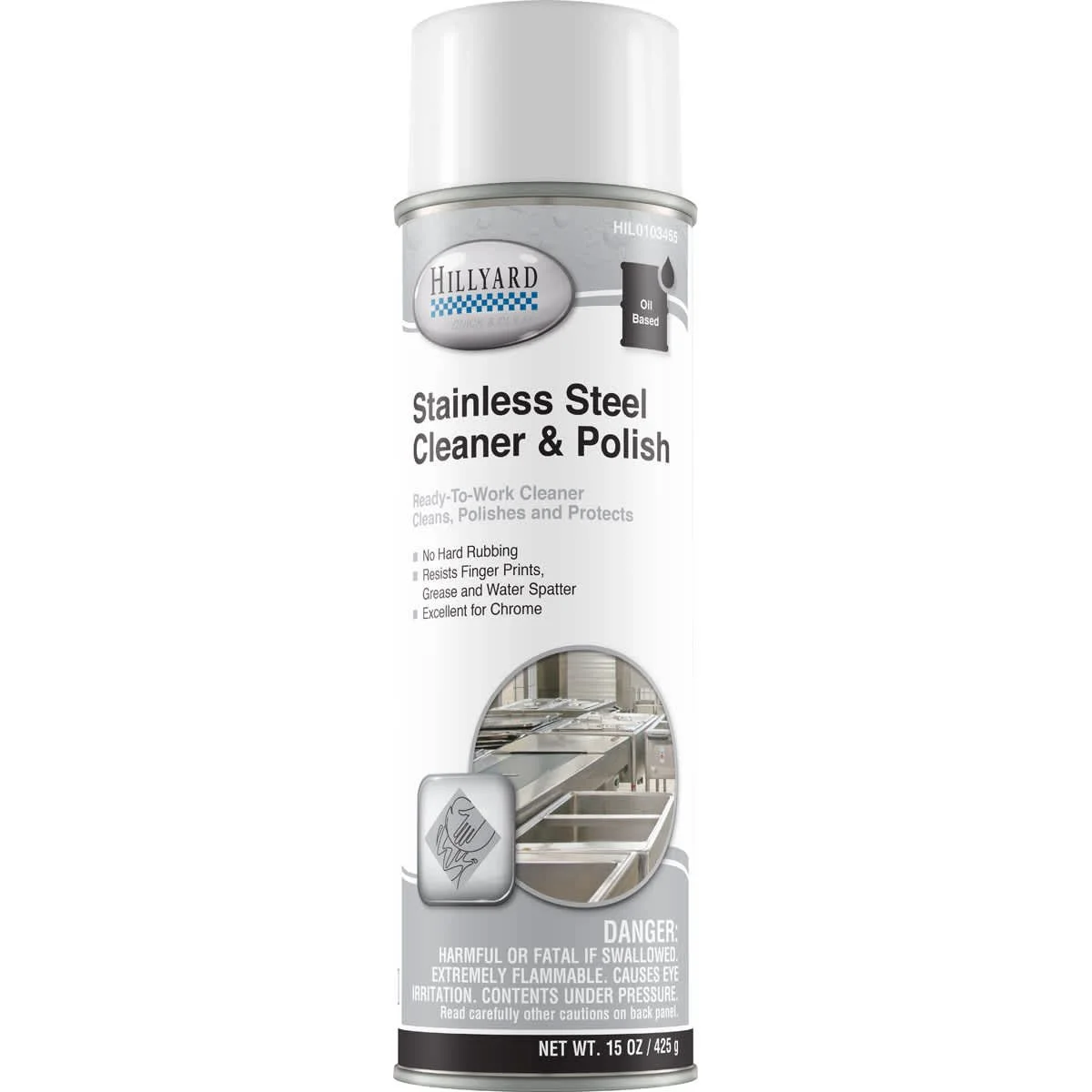 Hillyard Quick and Clean Oil-Based Stainless Steel Cleaner & Polish