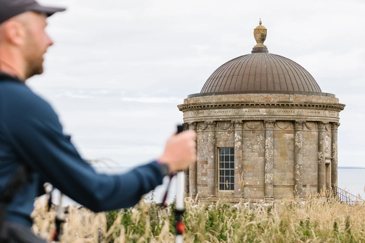 Hiker at Mussenden Temple