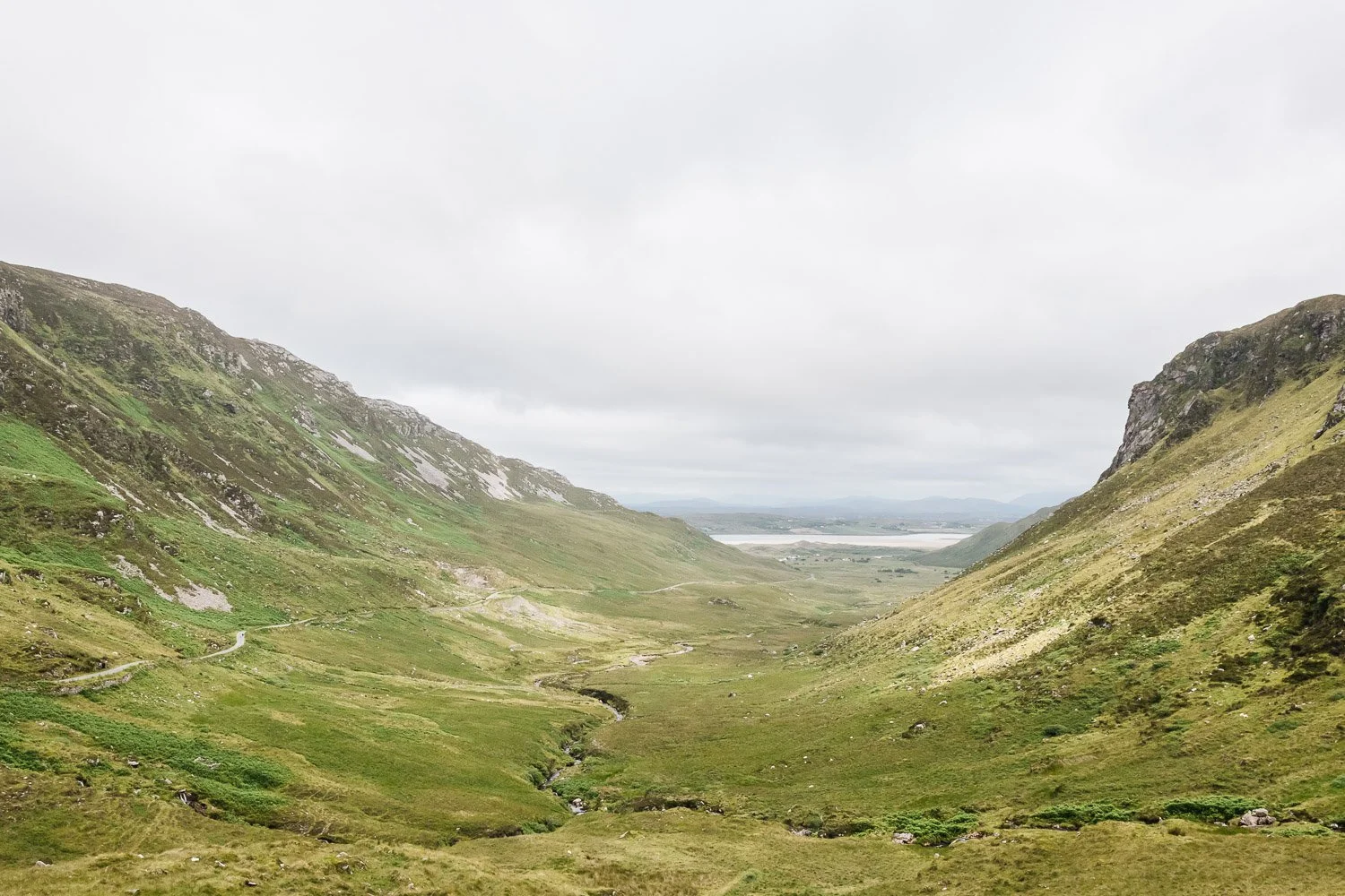 View along Granny Pass valley in Donegal