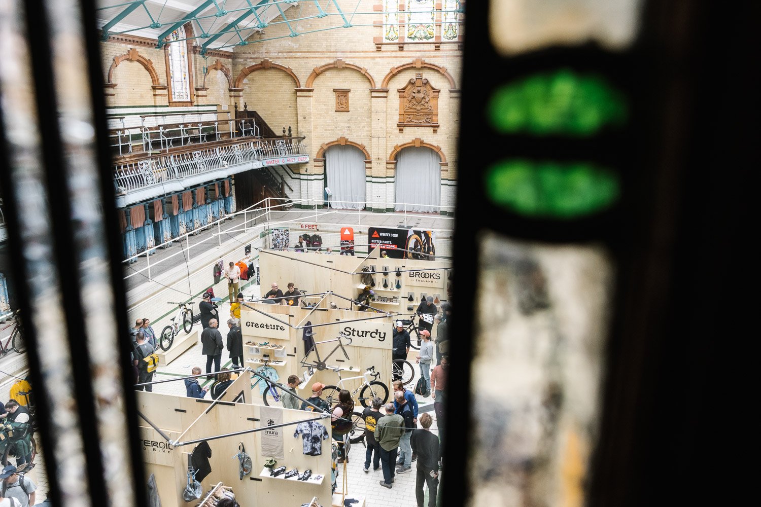 Inside Victoria Baths in Manchester at Bespoked 2025