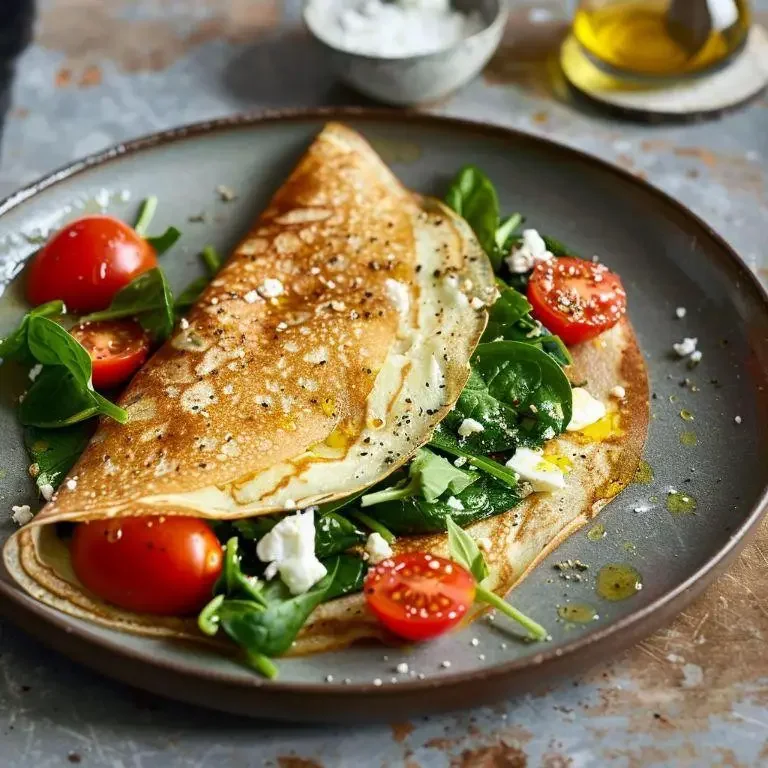 Savory-Mixed Green-and-Feta-Breakfast-Crepe