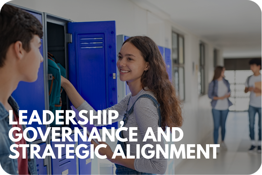 Students in a school hallway near lockers, smiling and talking.