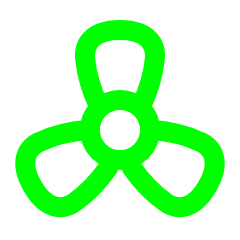 Green abstract shape on black background