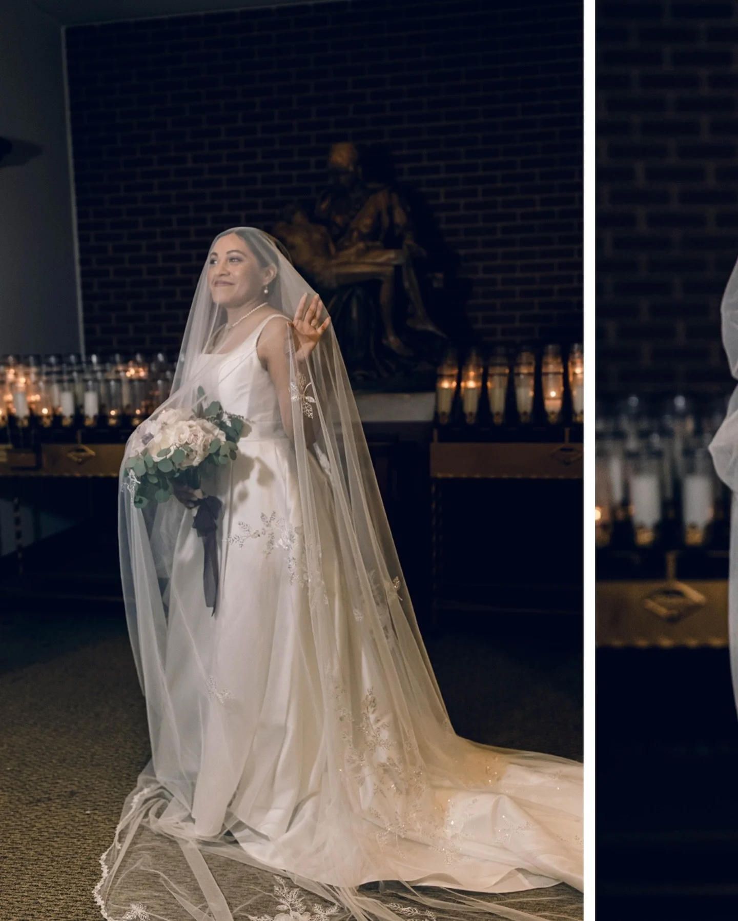 Moody light, sacred vows, and a love that lingers in the shadows. 🖤⛪ #MoodyWedding #churchportrait #brideandgroom 
#editorialwedding