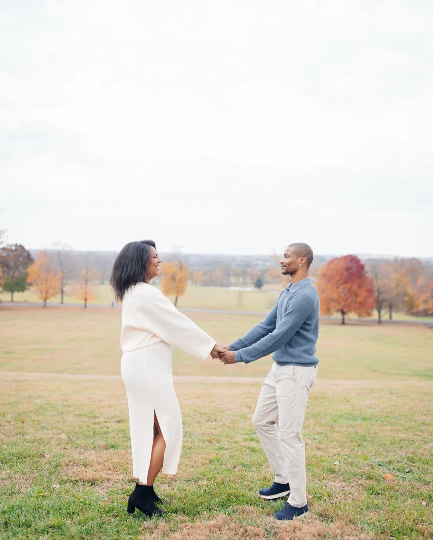 This engagement session was an absolute dream! The trees were showing off with the most beautiful golden and fiery fall colors, and these two brought all the love and laughter.#engagementsession  #virginiafallseason #virginiaengagementphotographer #v