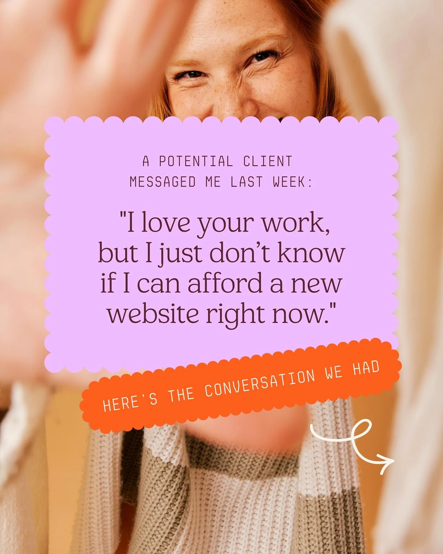 &ldquo;I can&rsquo;t afford a new website right now.&rdquo;

Have you ever felt this way? Or had a client say this to you?

I hear it all the time. But instead of just saying, &ldquo;Okay, well get in touch when you&rsquo;re ready!&rdquo; ✌️ I think 