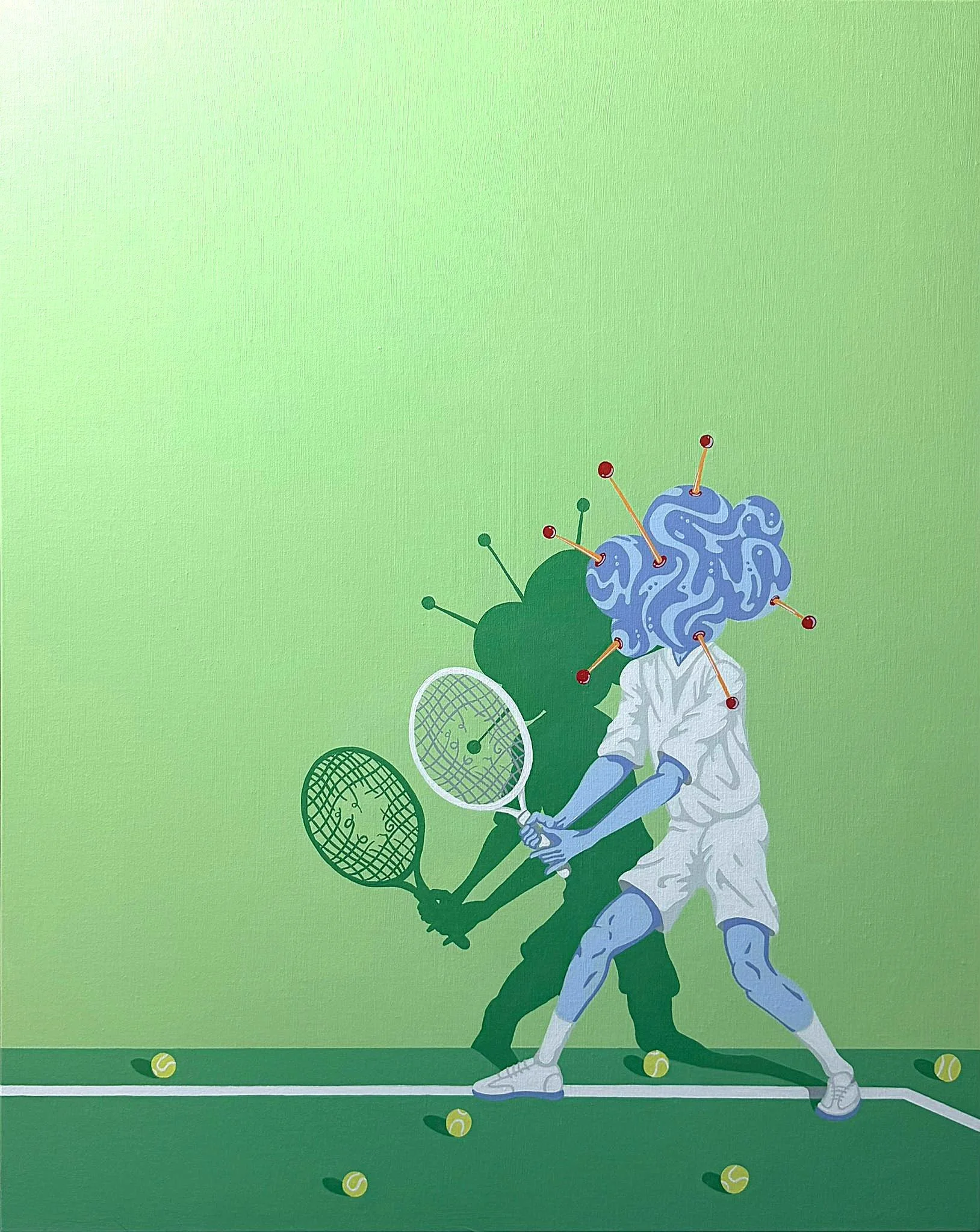  Head in the game  2026 acrylic on canvas  80 x 100 cm