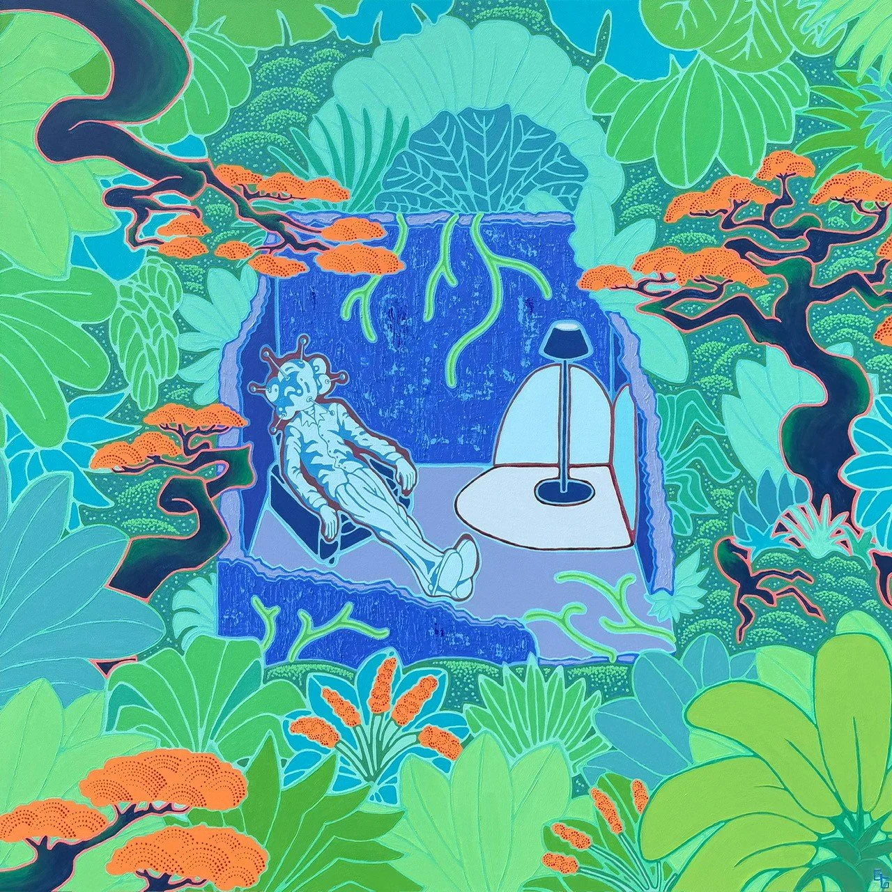  Ruins of the past  -  SOLD  2025 acrylic on canvas  100 x 100 cm